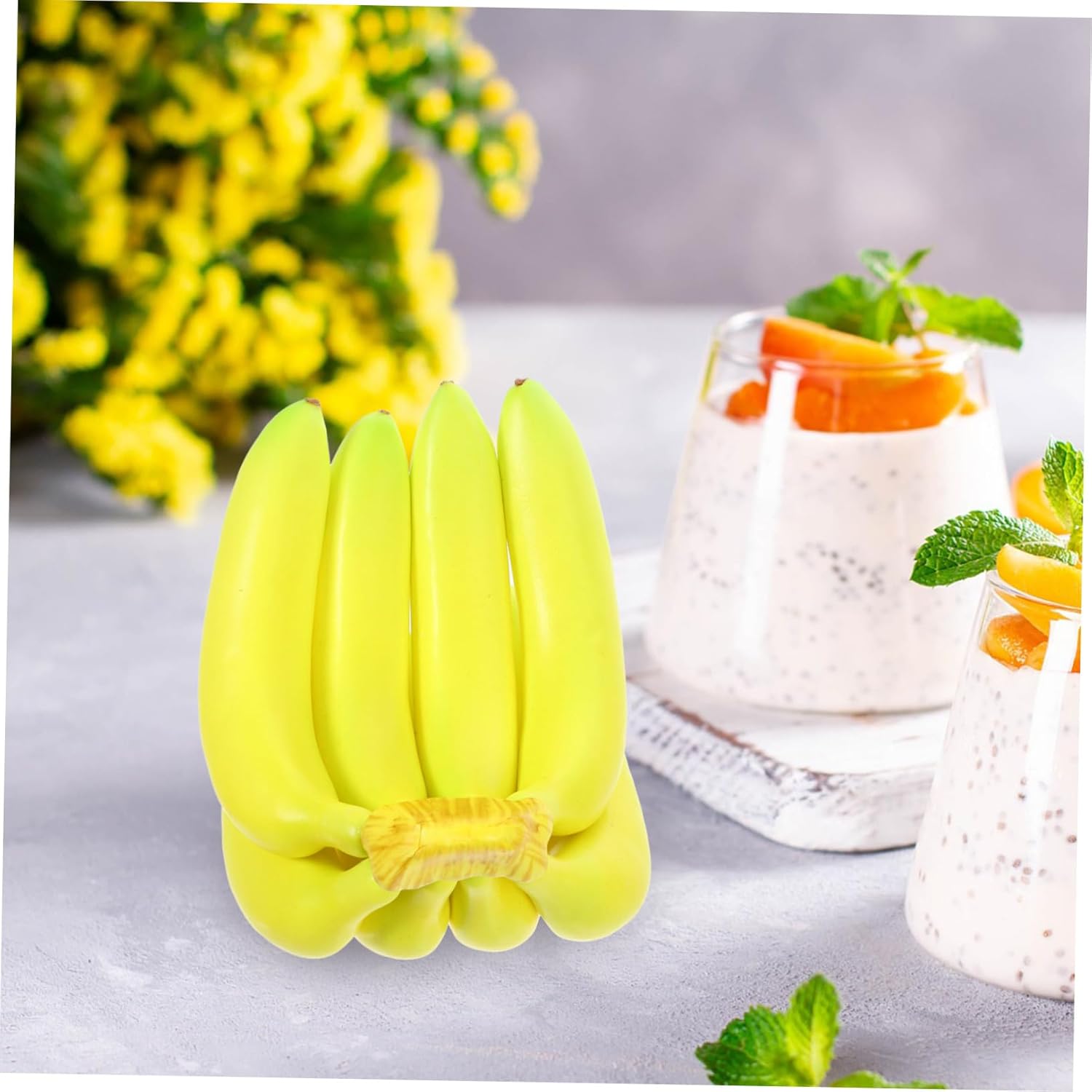 Cabilock Lifelike Banana Cluster Artificial Fruit Decor