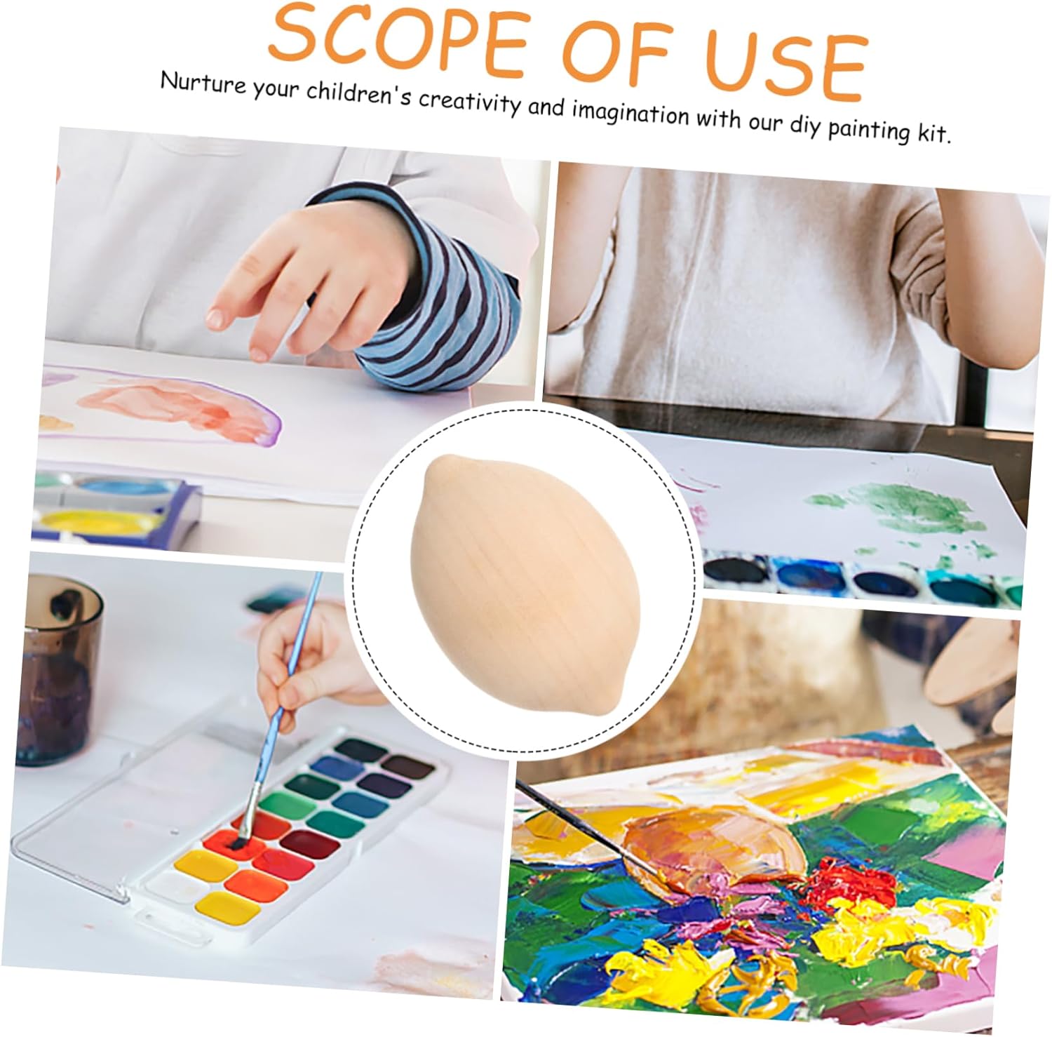 NUOBESTY 5pcs Wooden Lemon Shapes for Painting