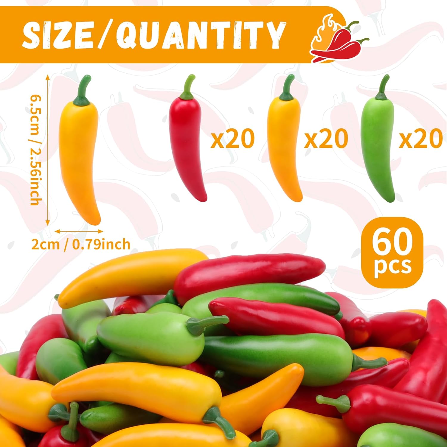 Gresorth 60pcs Artificial Mini Pepper Chili Decor