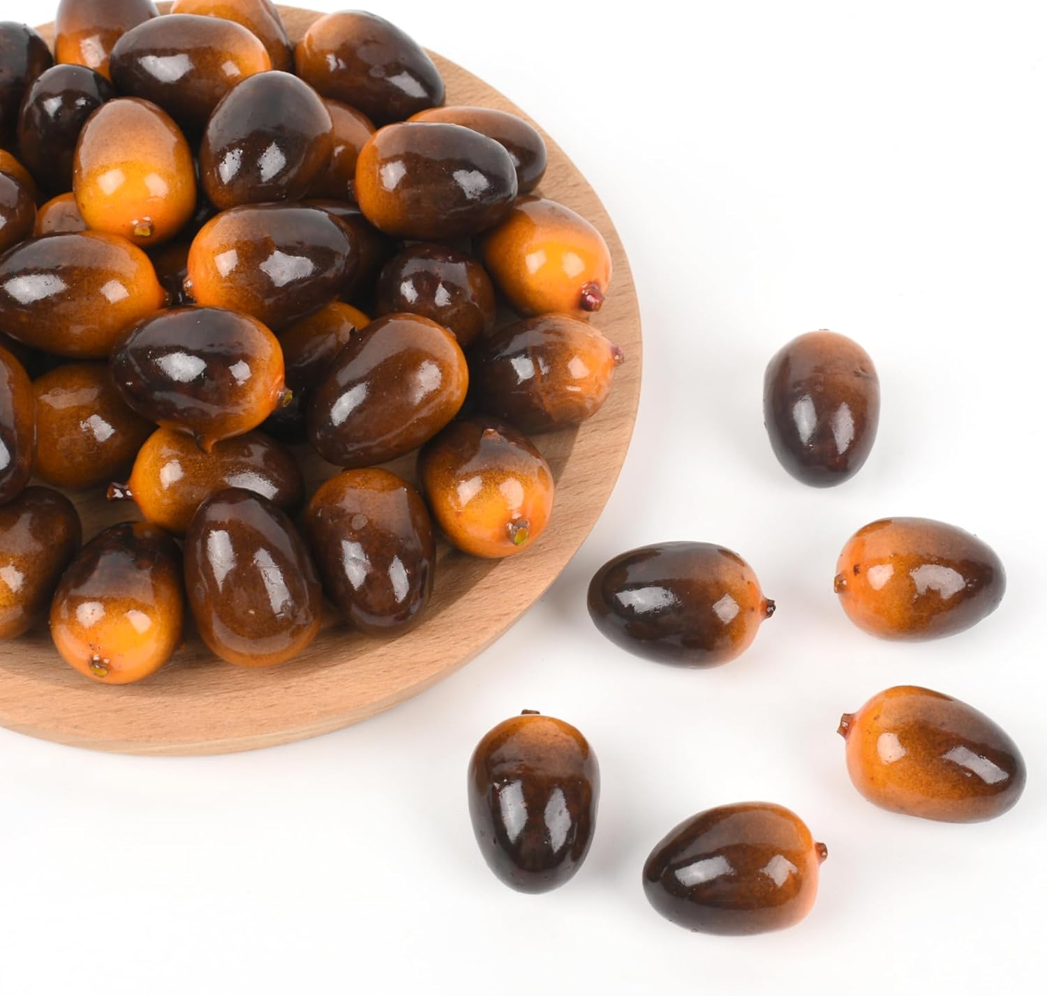 Luckforest Artificial Olives 50 Pcs Brown Realistic Simulation