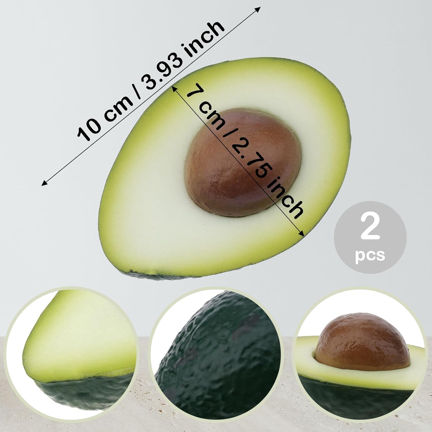 2pcs Artificial Avocado Fruit Decor for Home Kitchen Party