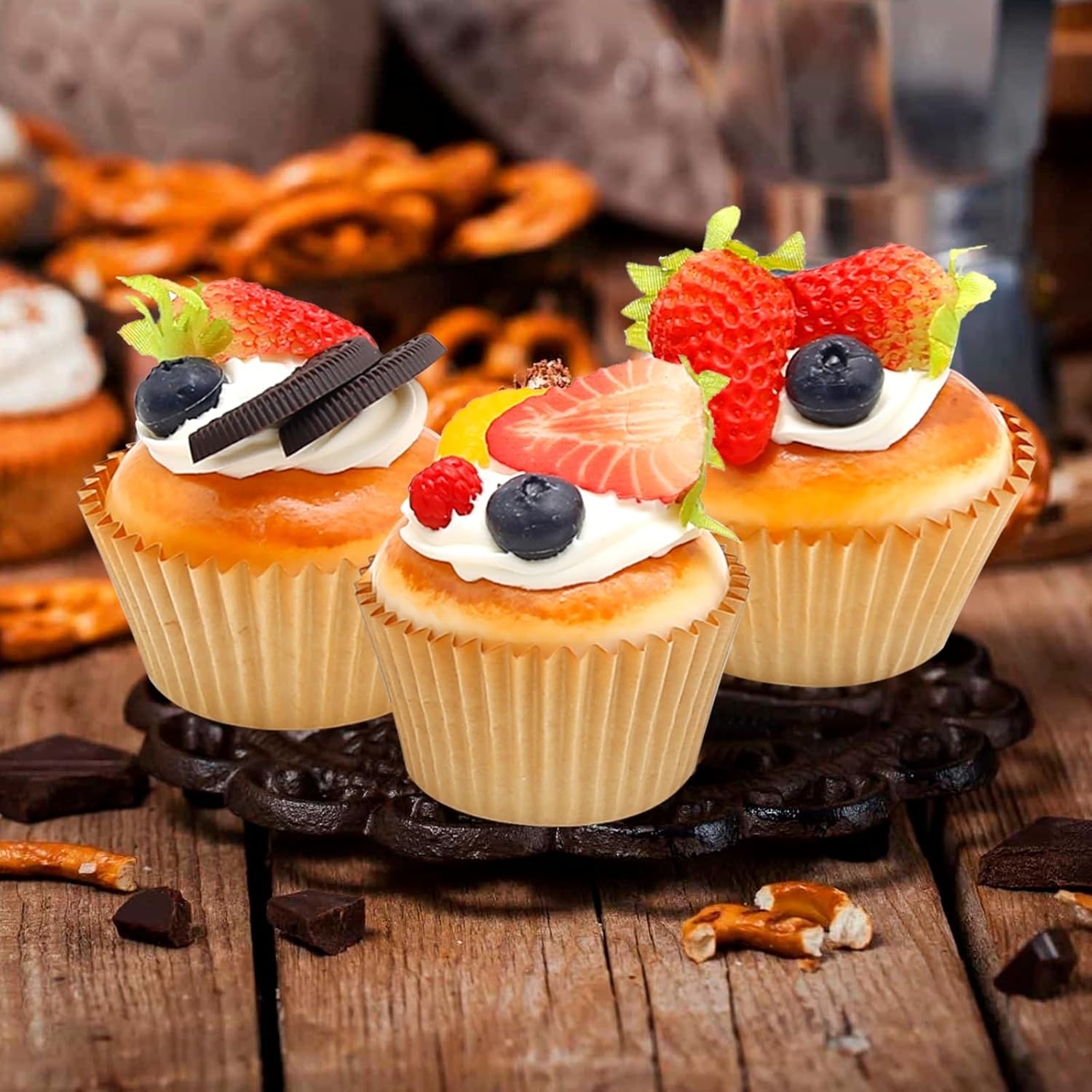 Realistic Artificial Cupcake Models 6Pcs Set