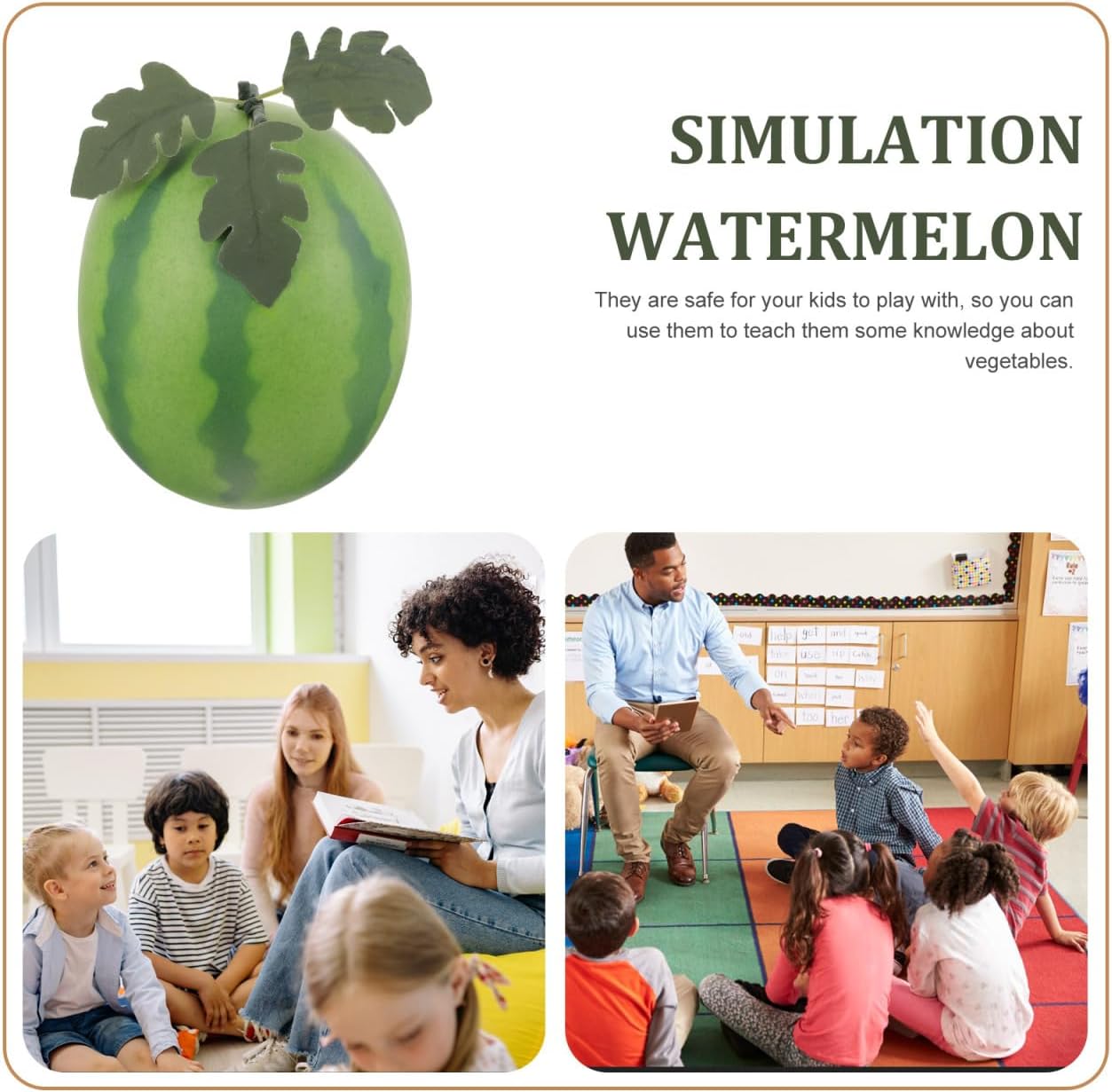 BESTOYARD Artificial Watermelon for Home Decor and Photography