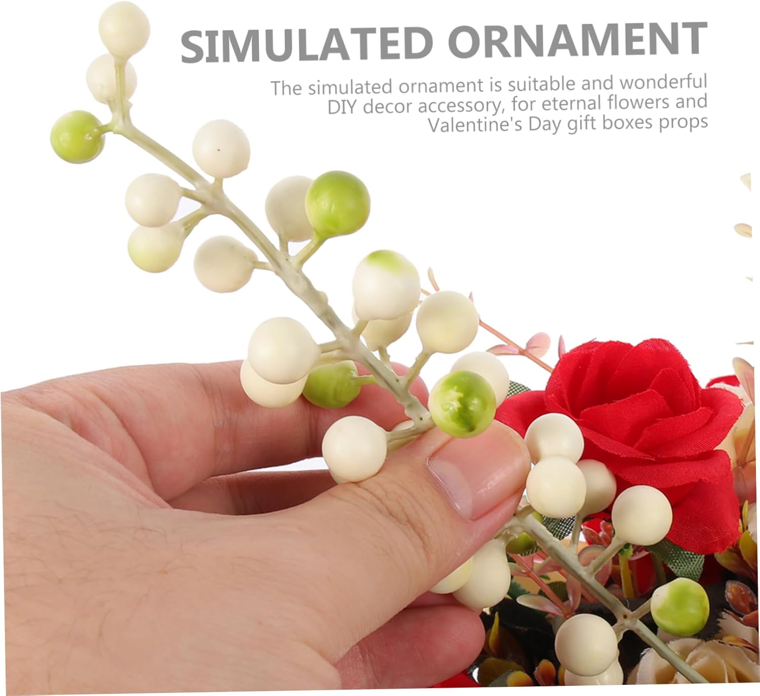 PRETYZOOM 15PCS Lifelike Blue Berry Stems Artificial Christmas Decor