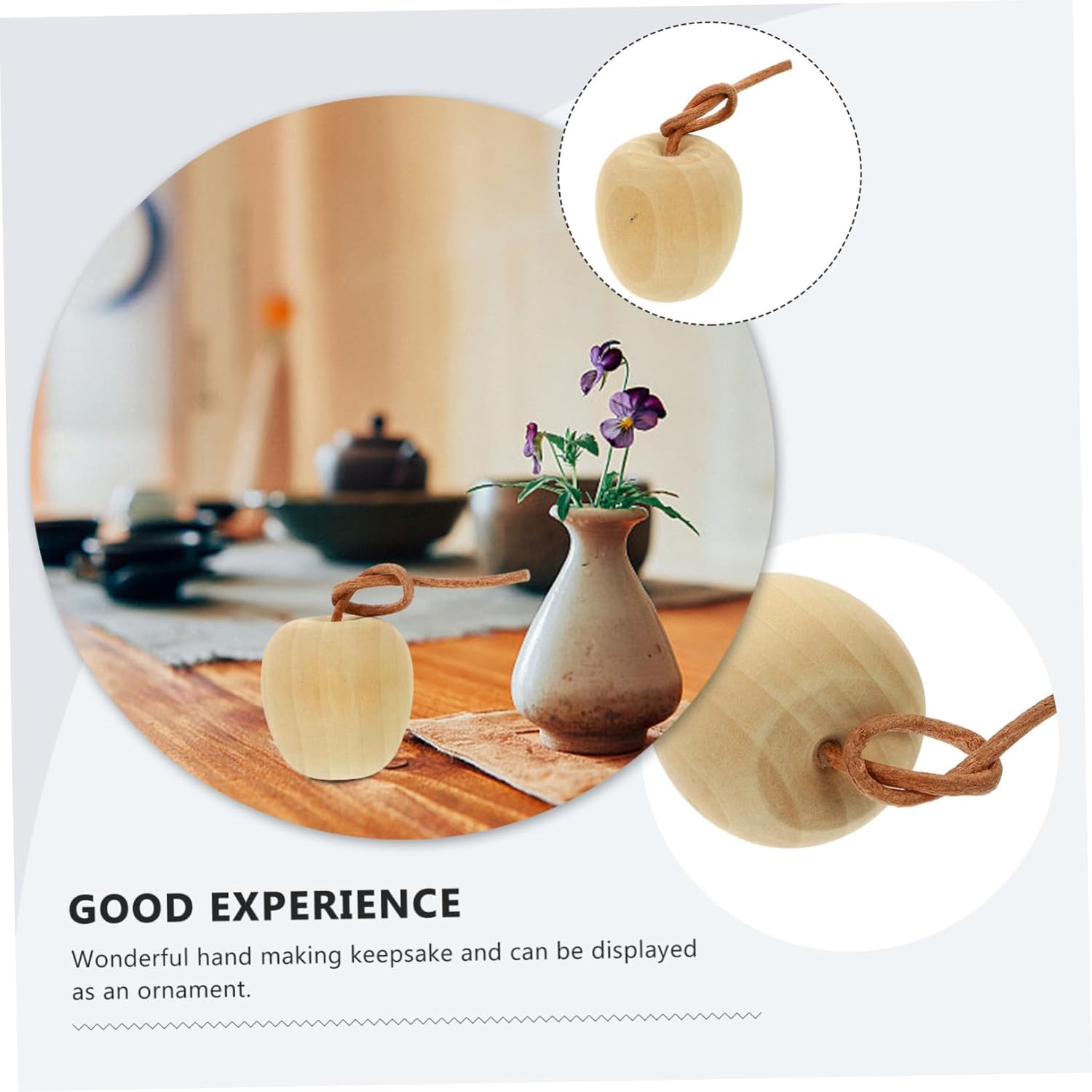 4pcs DIY Unpainted Wood Fruit Ornaments for Creative Crafts