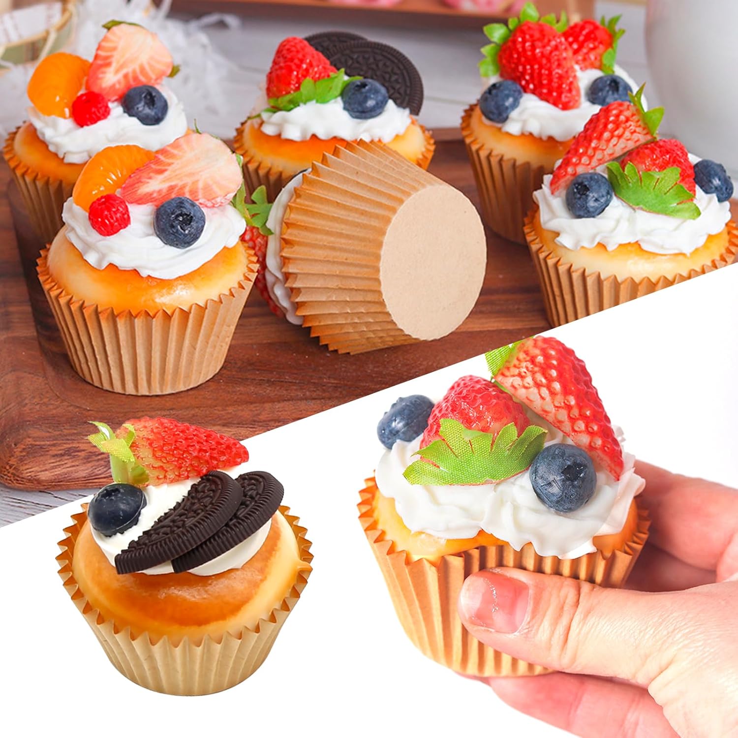 Realistic Artificial Cupcake Models 6Pcs Set