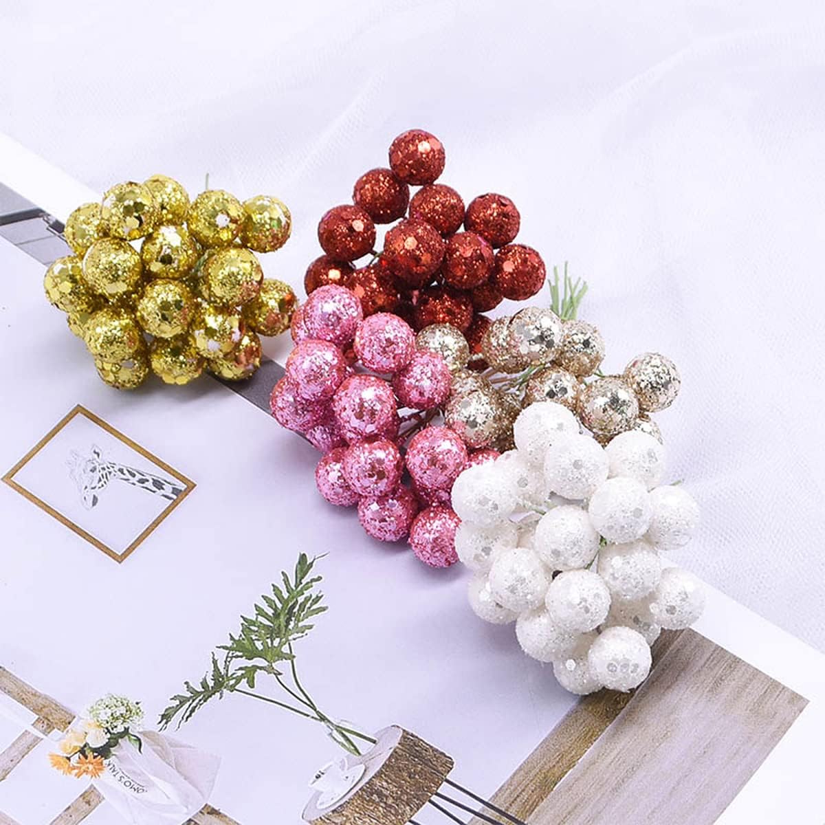 12mm Frosted Artificial Berries 100pcs for Home Decor