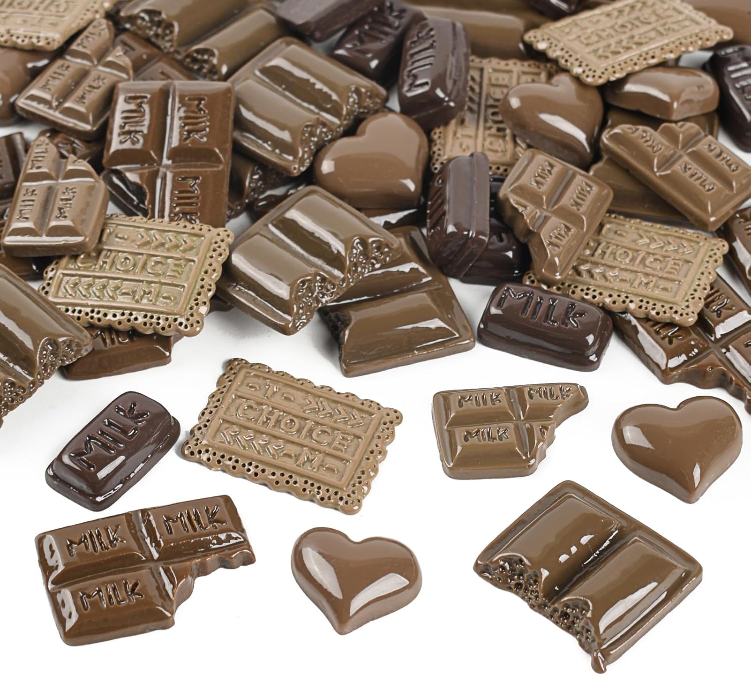 60PCS Artificial Chocolate Resin Decor for Home Party Photography