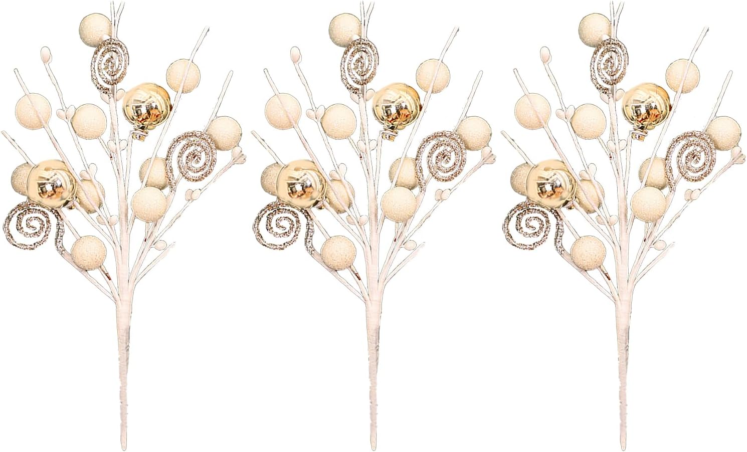 3Pcs Artificial Christmas Berry Stems Branches for Decor