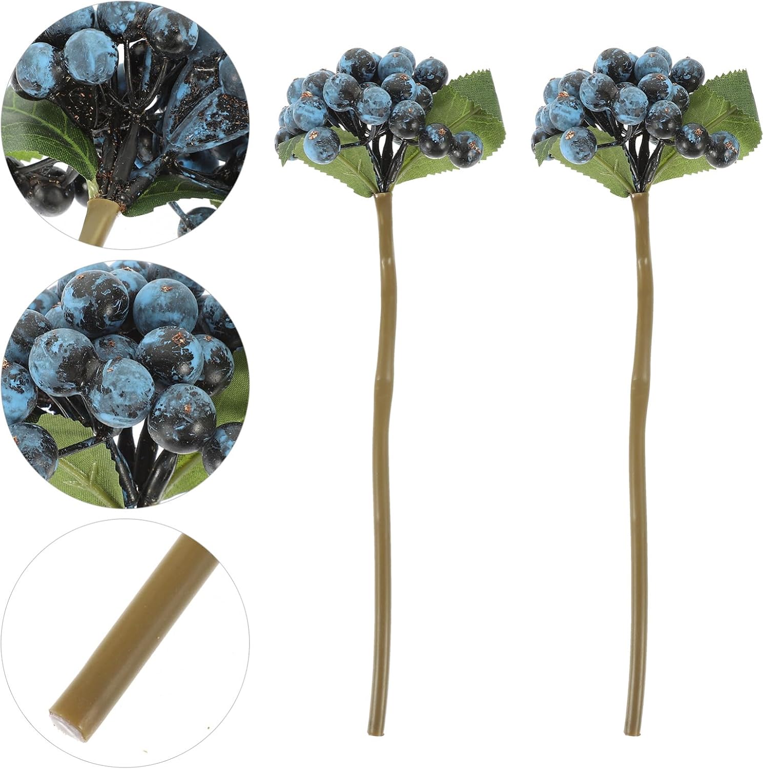 VOSAREA Blue Artificial Berry Branches for Christmas Decor