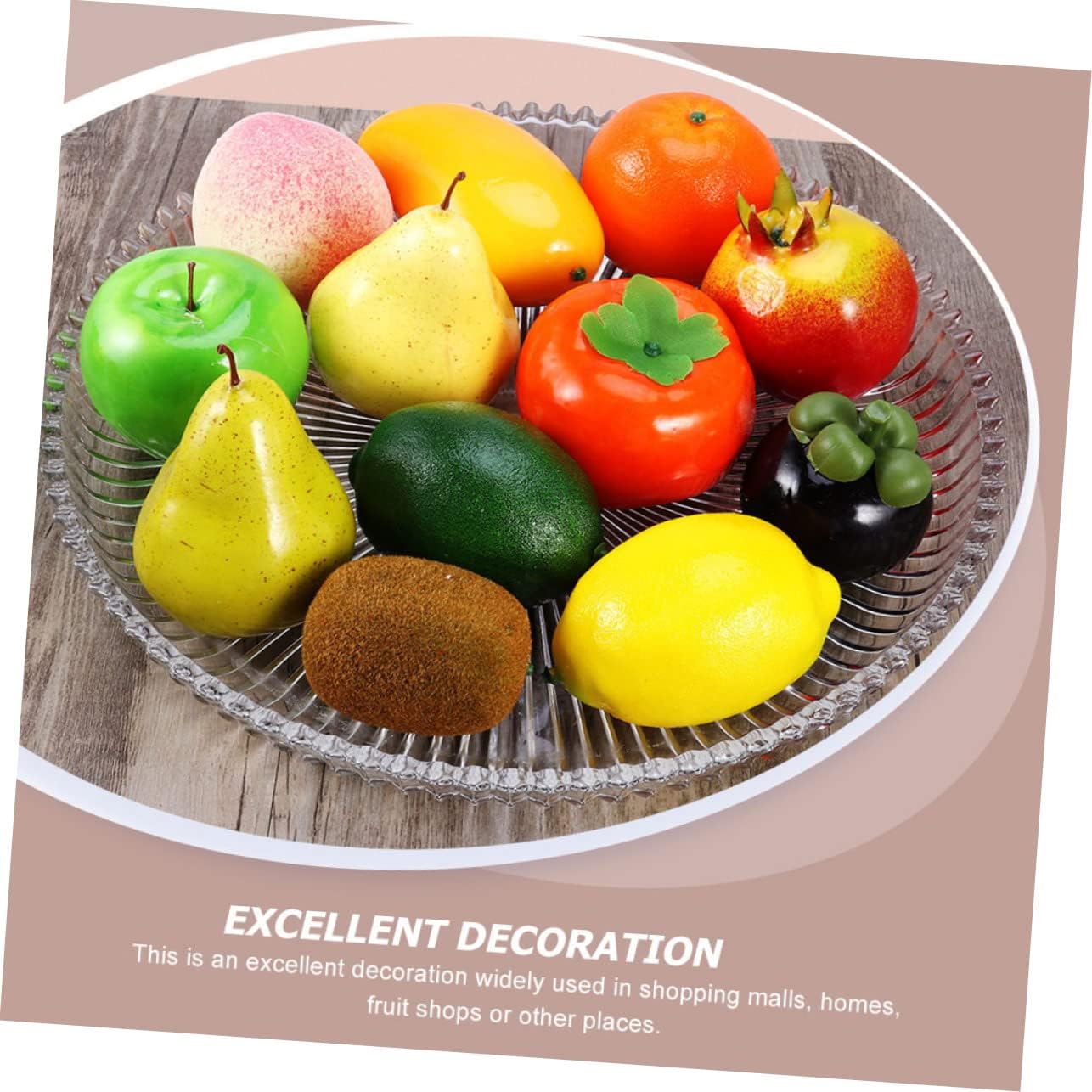 VICASKY 4Pcs Plastic Artificial Kiwi Fruit Decor