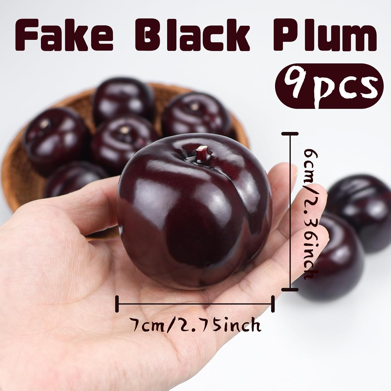 Lorigun 9pcs Artificial Black Plum Photography Props