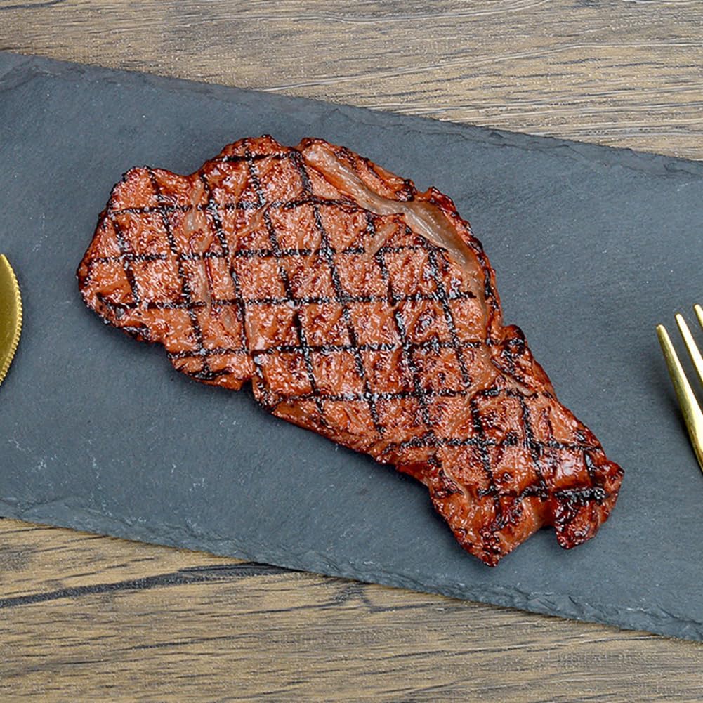 2 Pcs Realistic Artificial Steak Models for Display and Photography