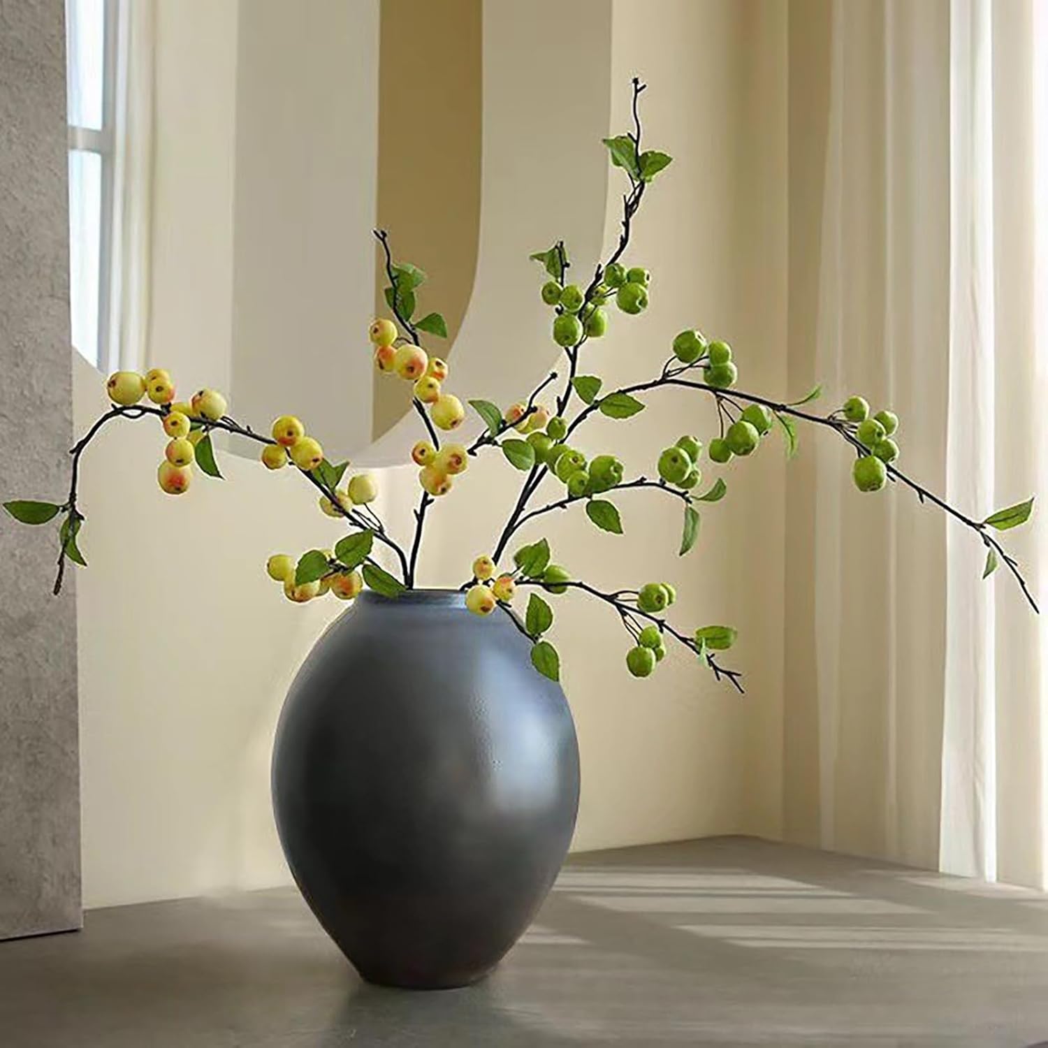 41 Inch Artificial Apples Branch Yellow