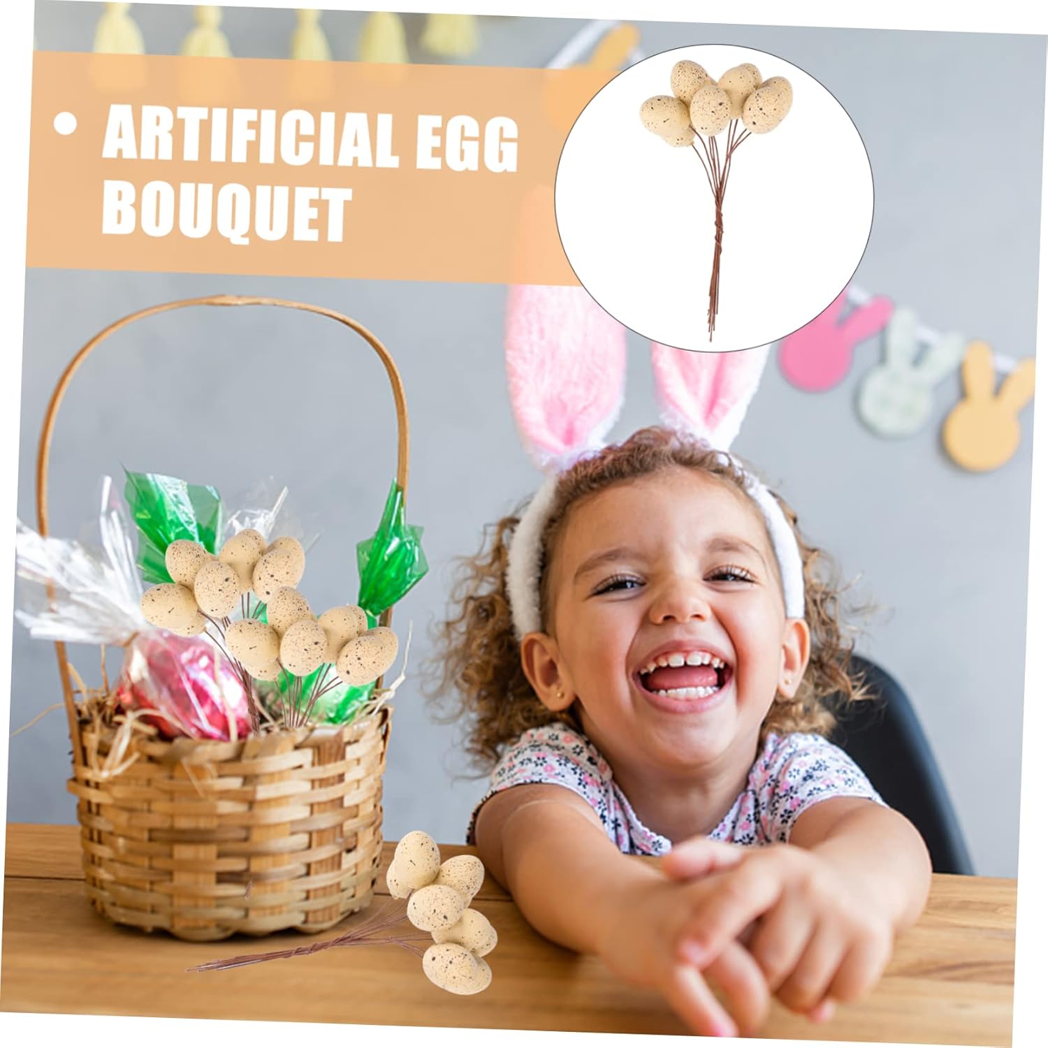 DECHOUS 6pcs Easter Egg Stems Decor Artificial Fruit Branches