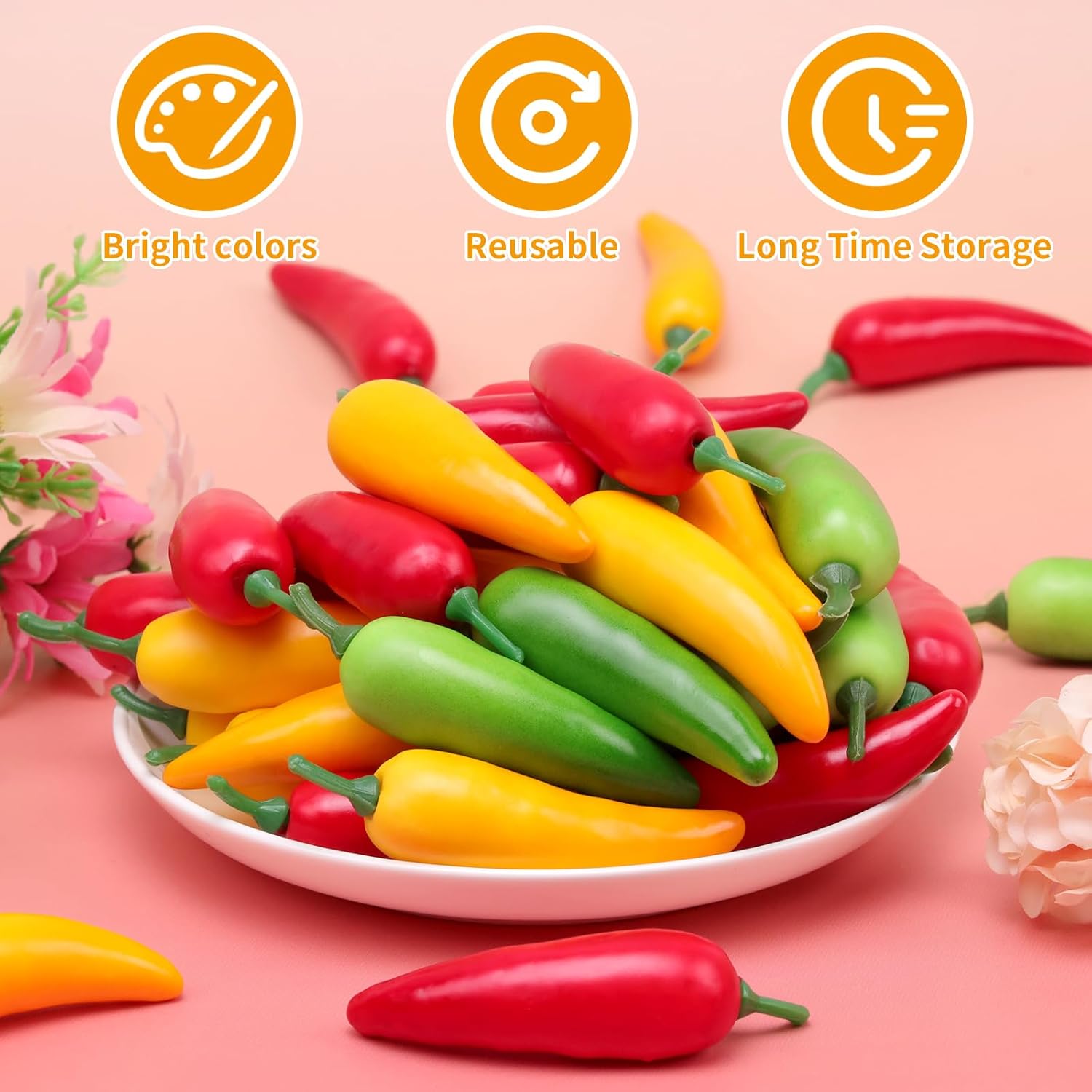 Gresorth 60pcs Artificial Mini Pepper Chili Decor