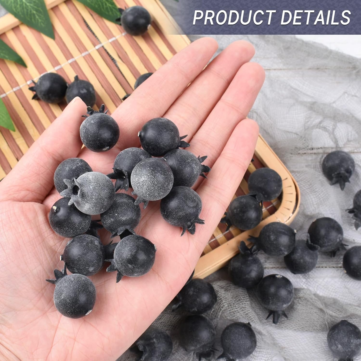 Frost Blueberry Artificial Fruit 50 Pcs Decor Prop