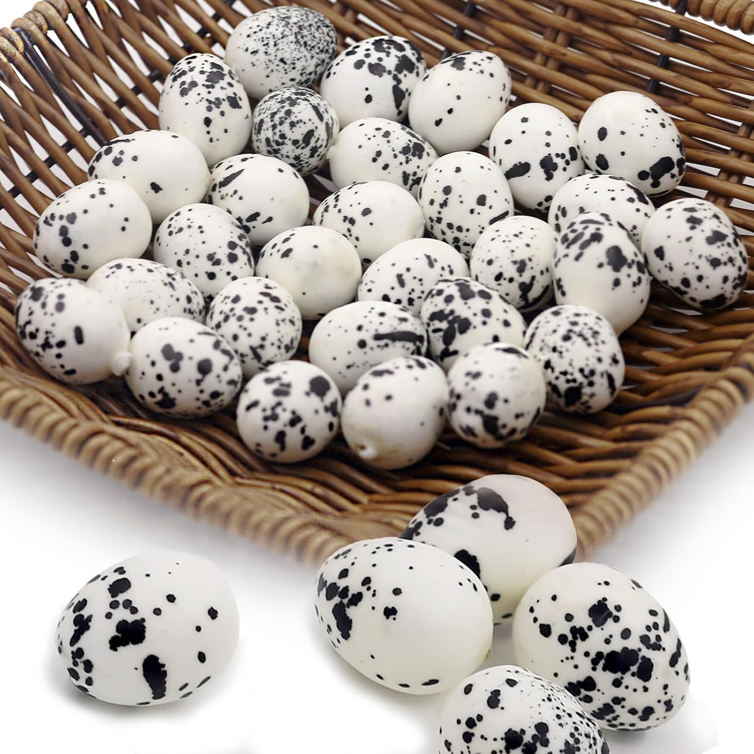 Tuxiaobu Lifelike Quail Egg Decorations 30 Pcs White