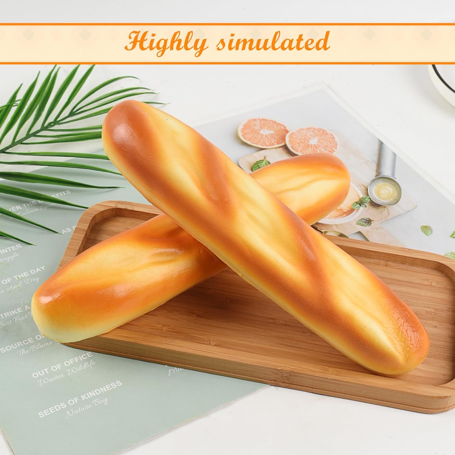 Realistic Artificial French Long Bread 2 Pcs