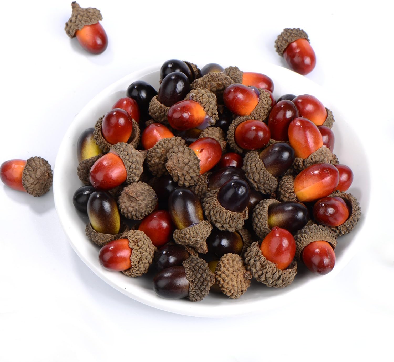 Sumind 70 Pcs Fake Acorn Ornaments Brown