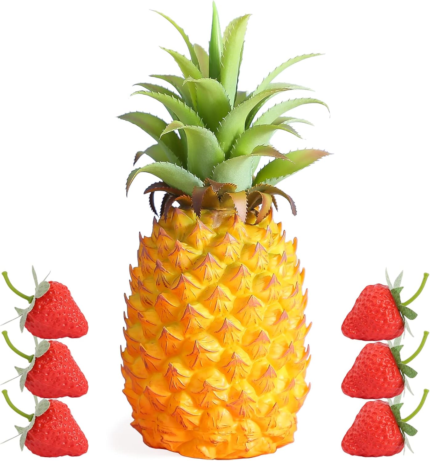 Joeabor Fake Pineapple Decor Set with Strawberries