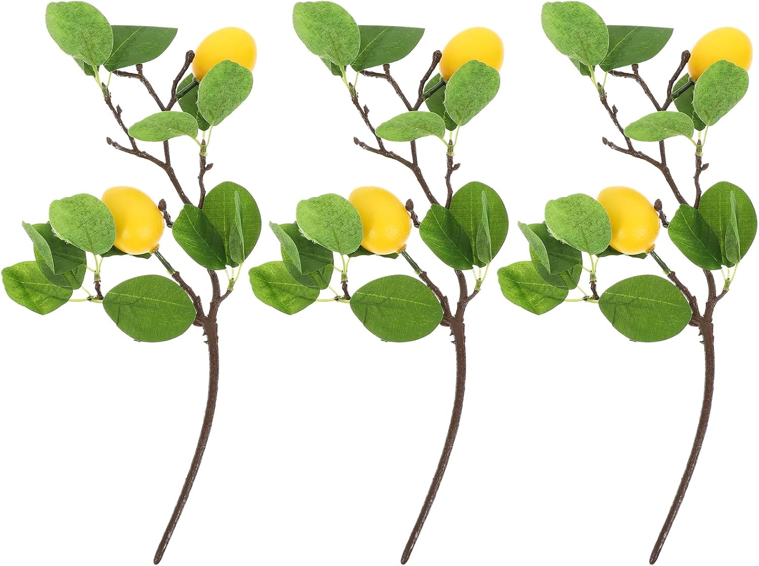 MAGICLULU 3Pcs Artificial Lemon Branches with Green Leaves