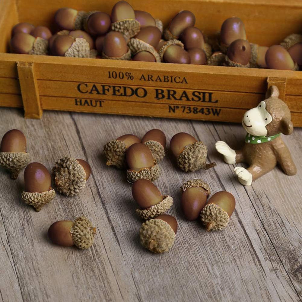 BigOtters 100 PCS Artificial Acorn Decor