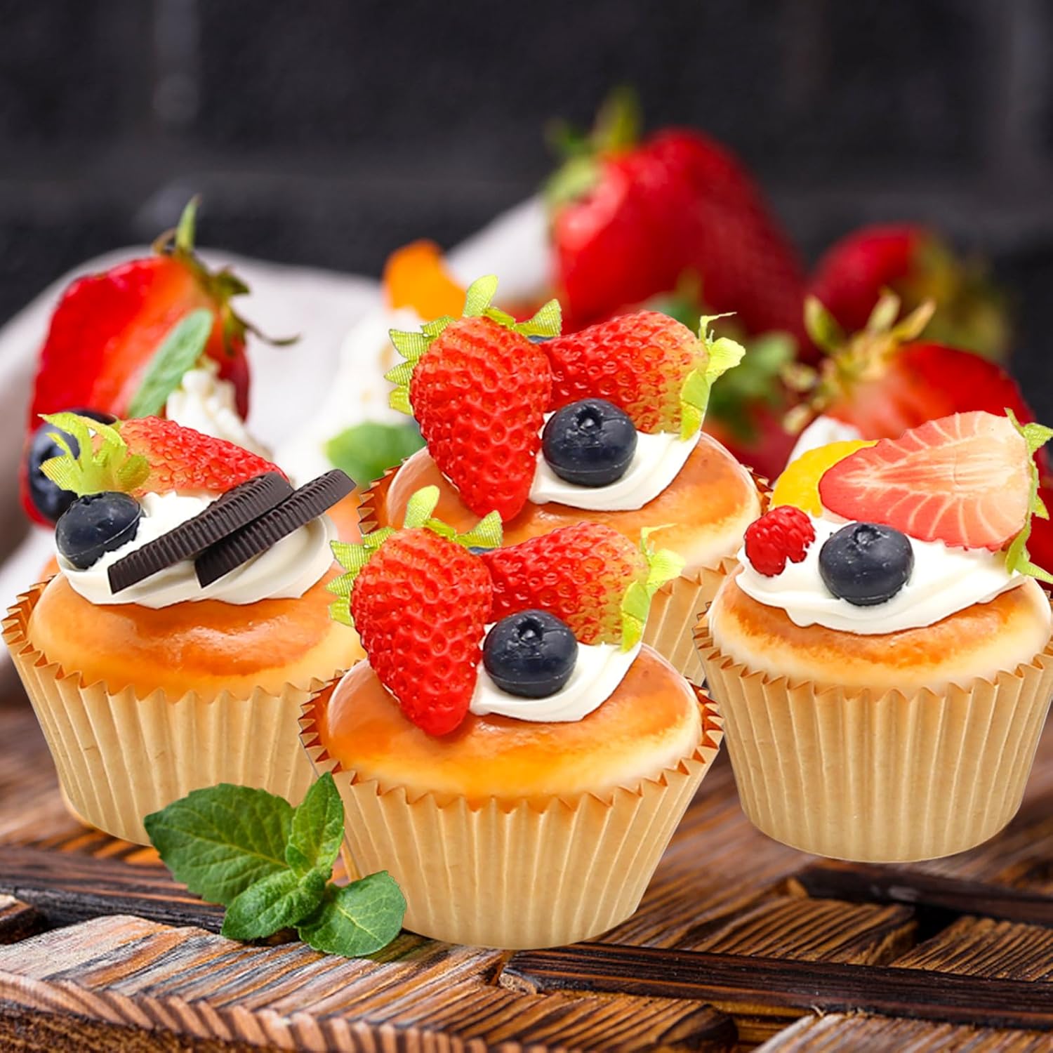 Realistic Artificial Cupcake Models 6Pcs Set