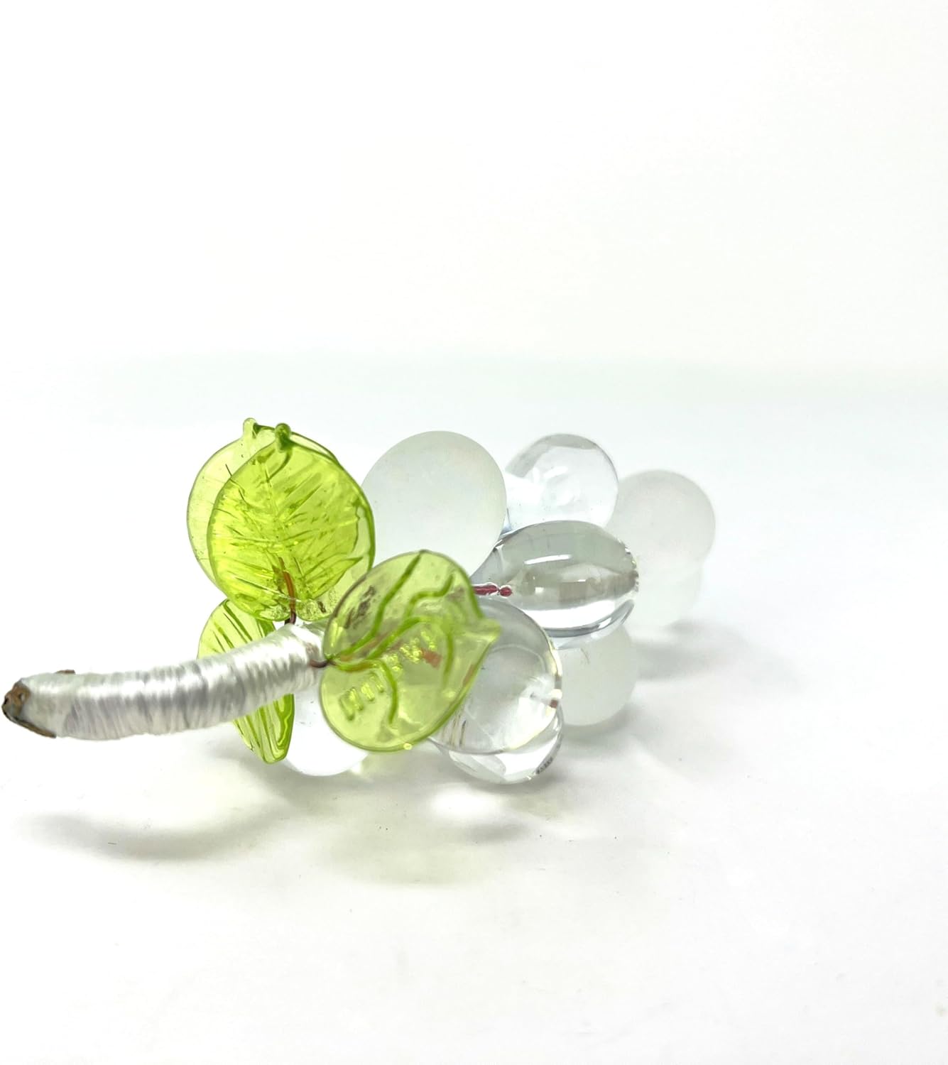 Authentic Handmade Murano Glass Grapes Figurine White 3x2