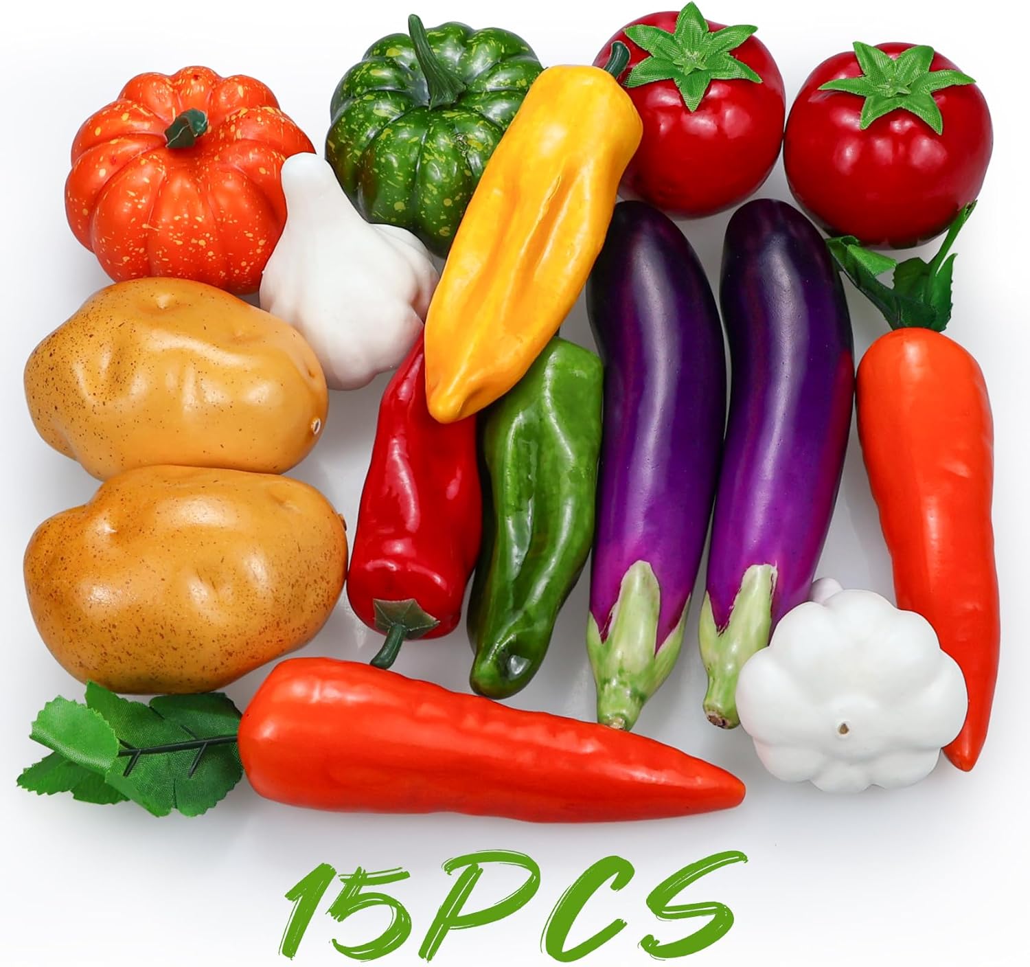 15 Pcs Artificial Vegetables Set for Kitchen Decor