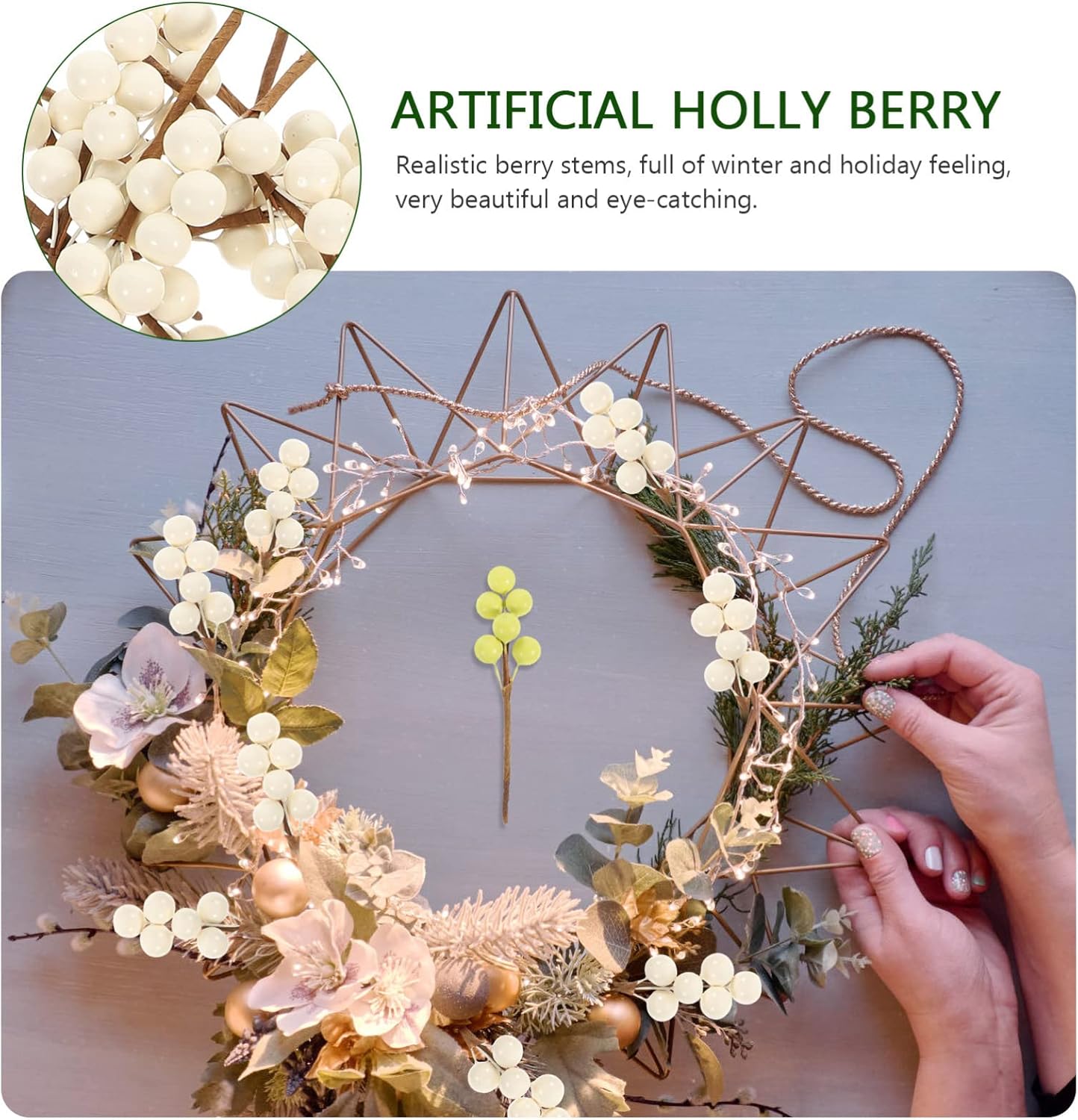 VOSAREA 30pcs Artificial Berry Branches for Holiday Decor