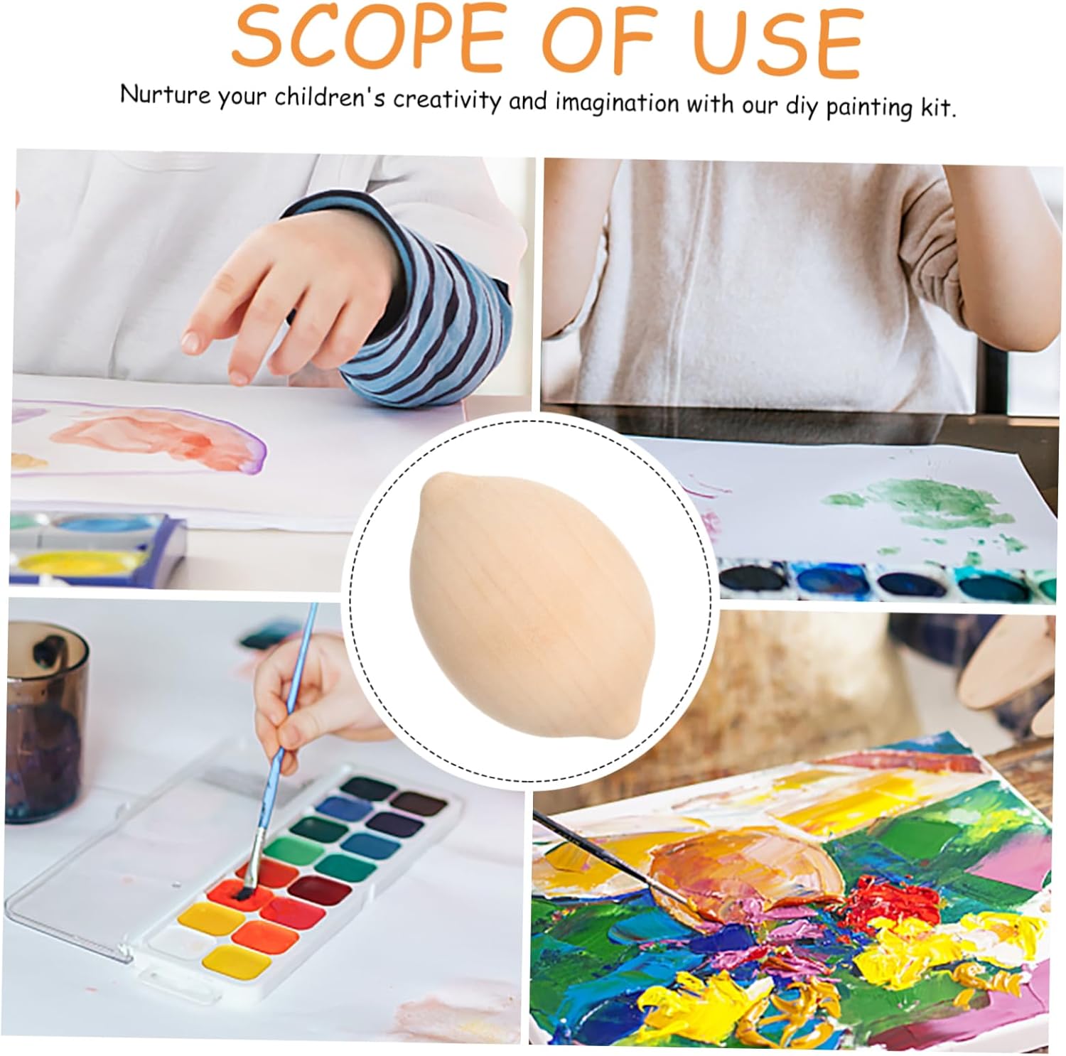 5Pcs Wooden Lemon DIY Painting Kit for Home Decor