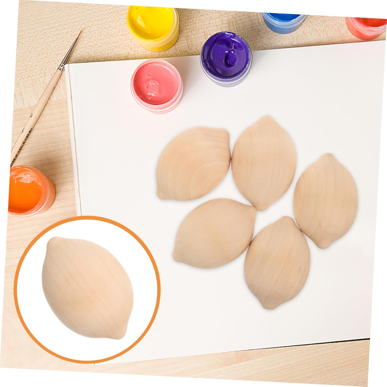 LIFKOME Wooden Lemon Embryo Toys 5pcs Set