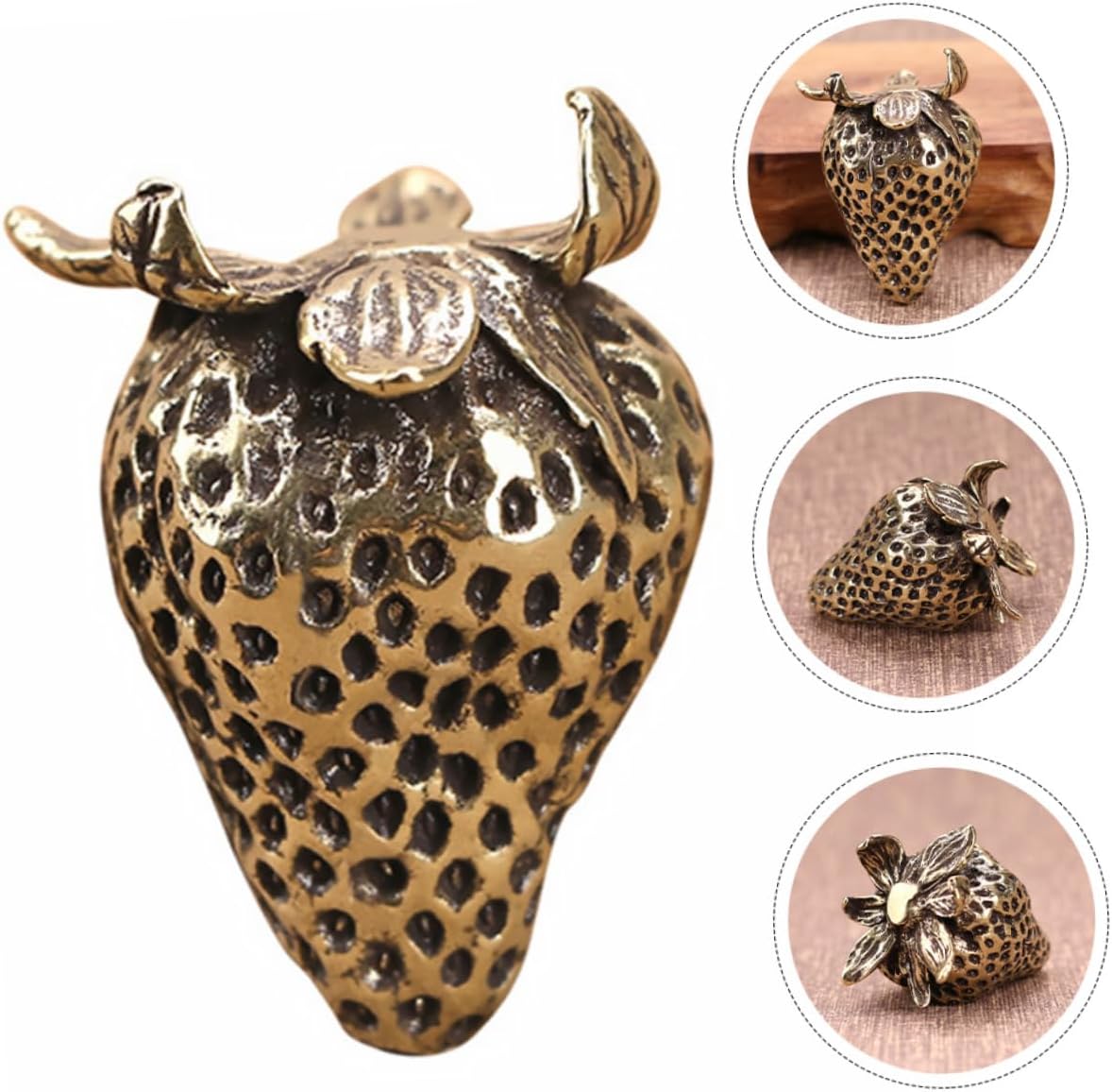 Giant Strawberry Decor Brass Artificial Fruit Ornament for Home