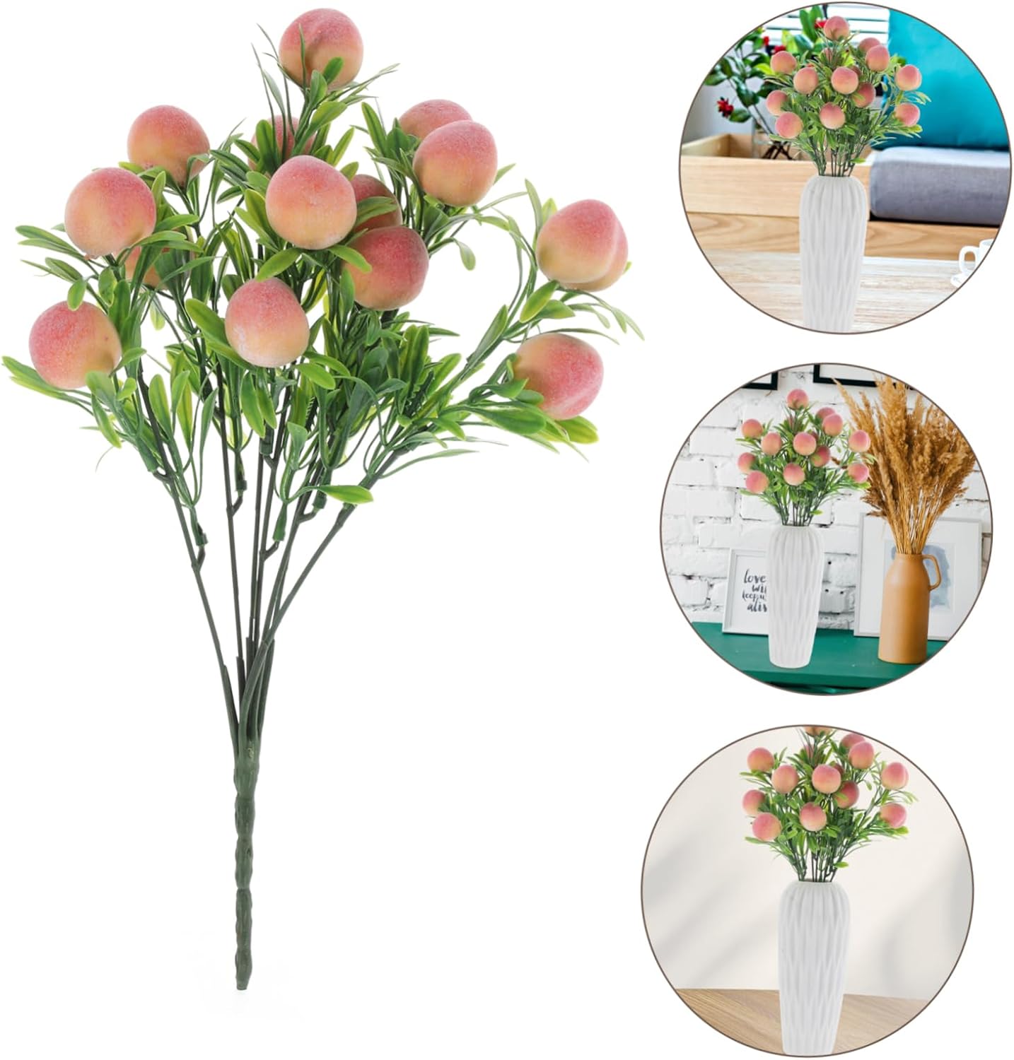 VOSAREA Artificial Peach Tree Branches Lifelike Decor