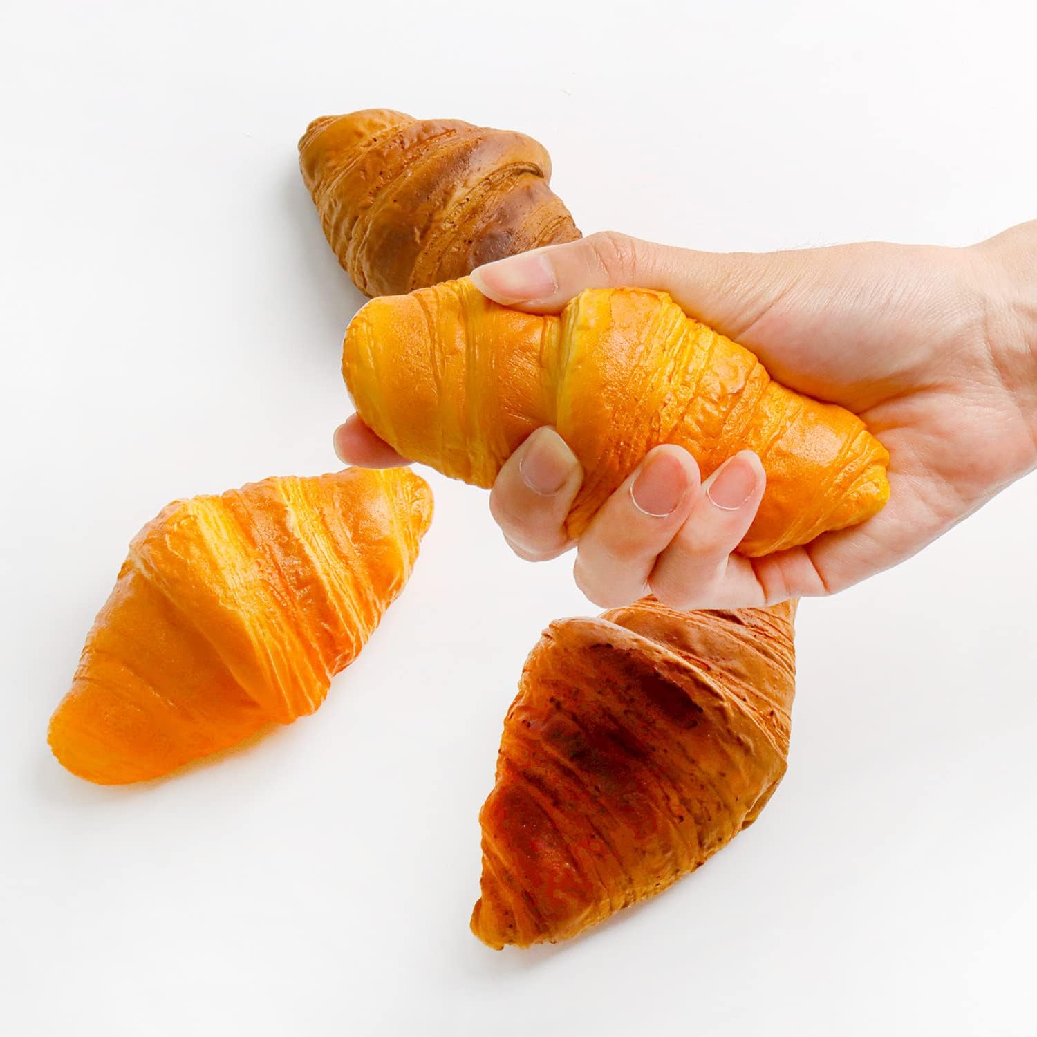 4 Pcs Artificial Croissant Rolls for Decoration
