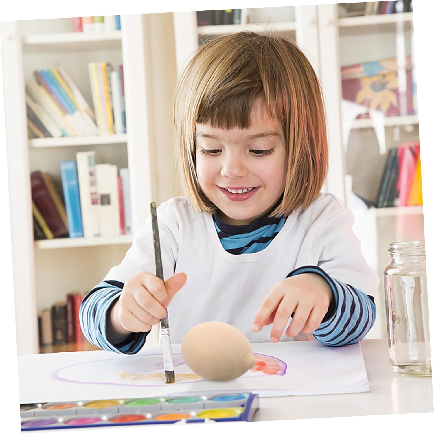 Artibetter 5pcs Wooden Lemon Shape Painting Kit for Kids