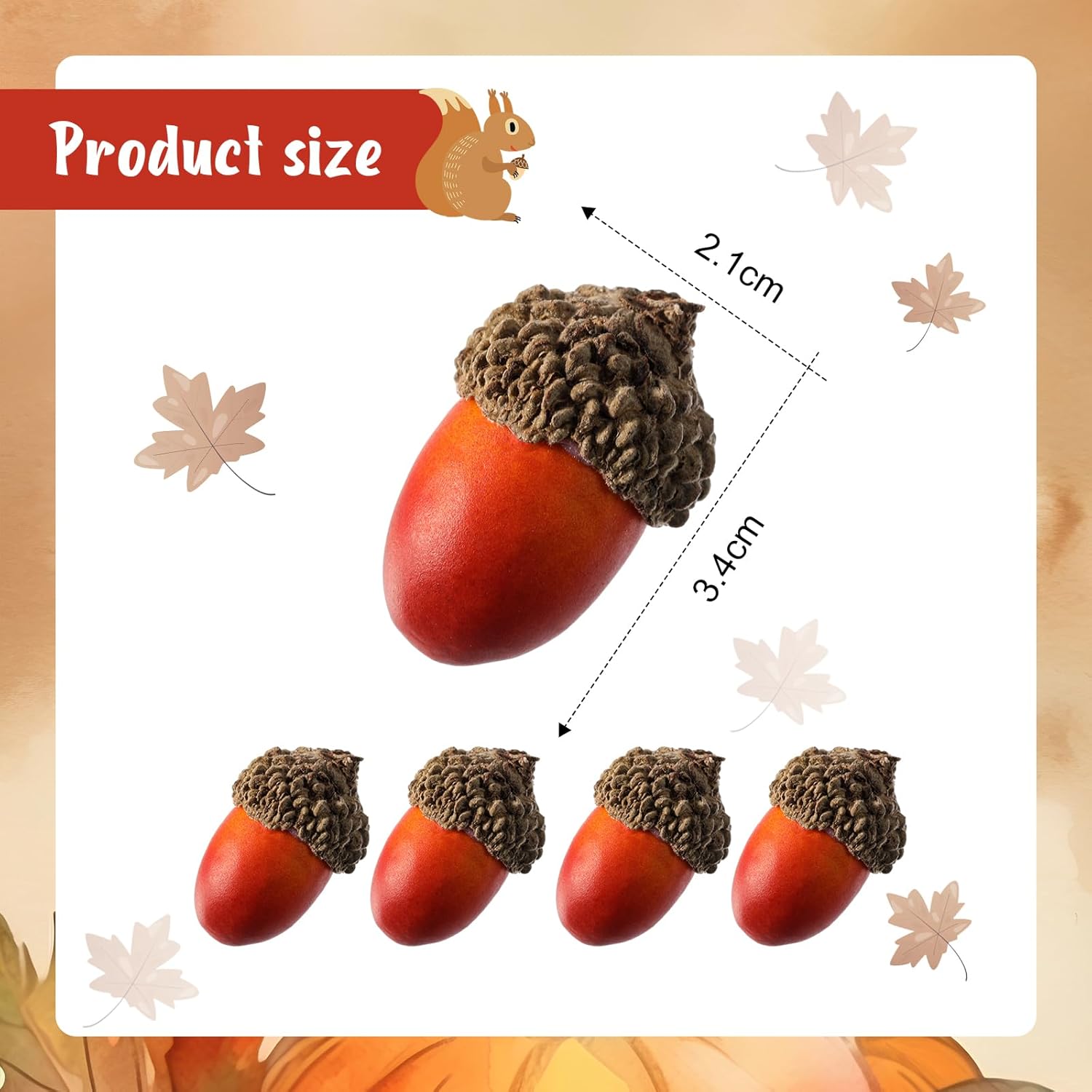 Pangda 60 Pack Artificial Acorns Lifelike for Decor