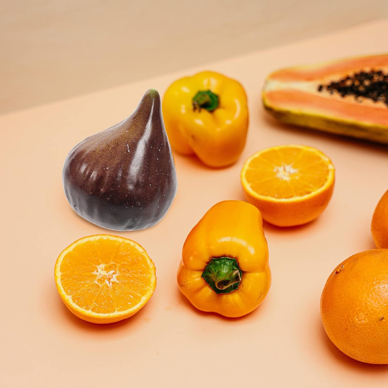 5PCS Artificial Fig Decor for Home Kitchen Photography Props