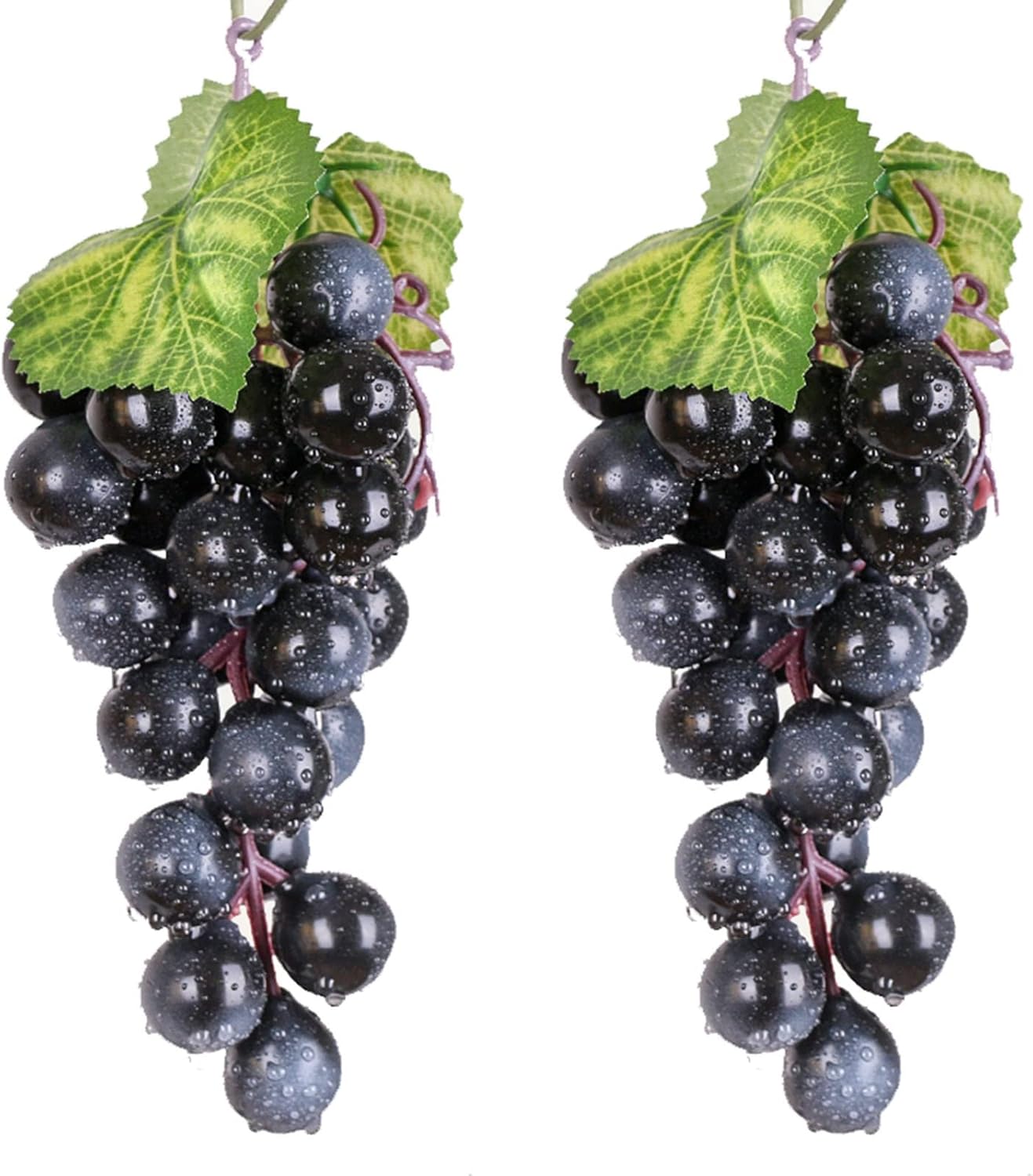 Bairdish 2 Bunches Black Rubber Grapes Artificial Fruit