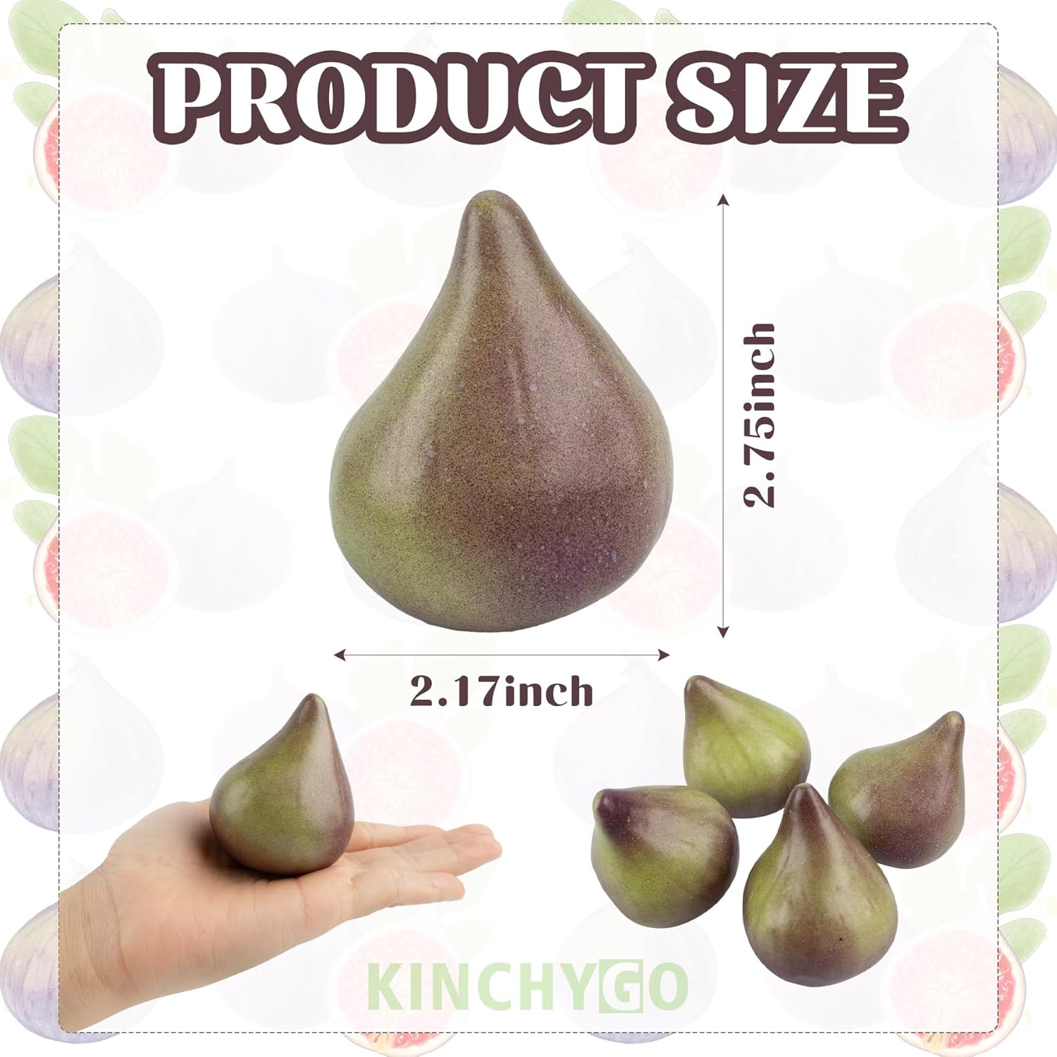 12 Pack Artificial Figs Realistic Fake Fruit Decor