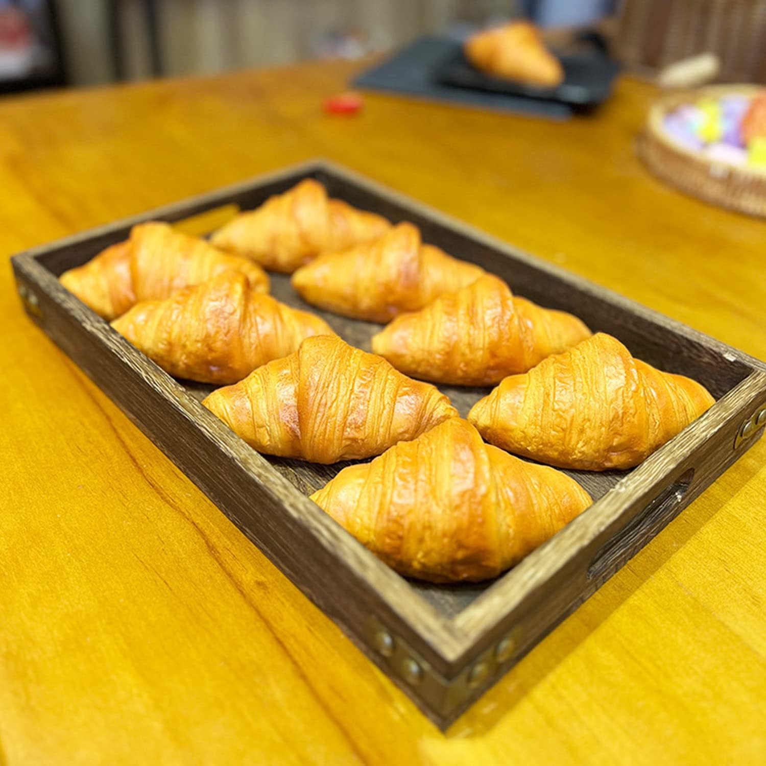 4 Pcs Artificial Croissant Rolls for Decoration