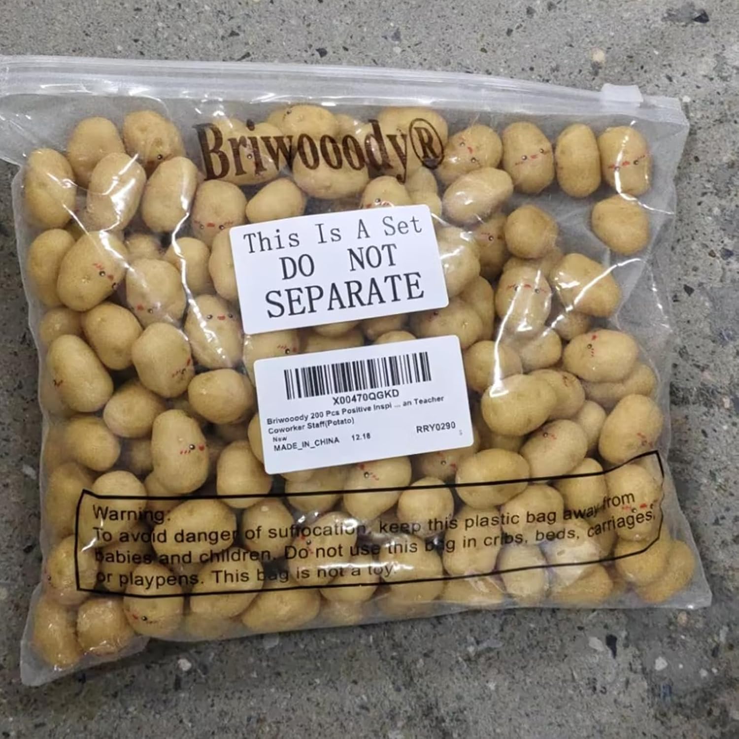 200 Pcs Positive Inspirational Mini Artificial Potato Decor
