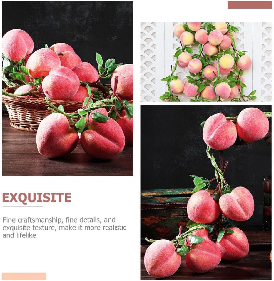 VOSAREA Artificial Peach Pendant 3pc Set