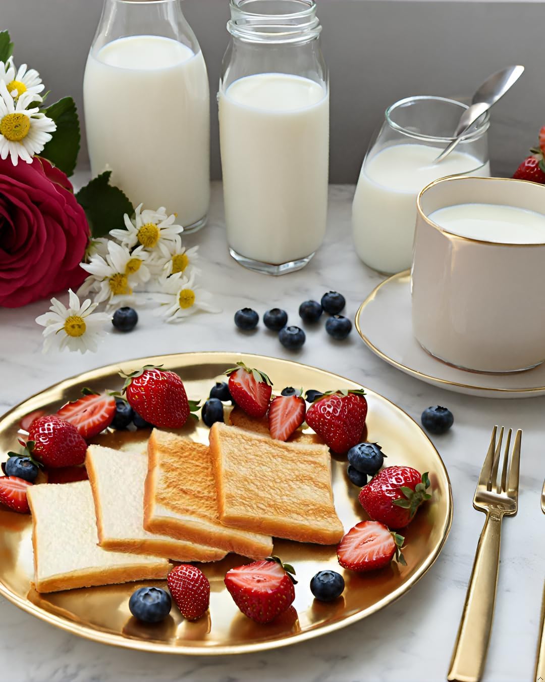 4Pcs Artificial Toast Slice Realistic Bread Decoration
