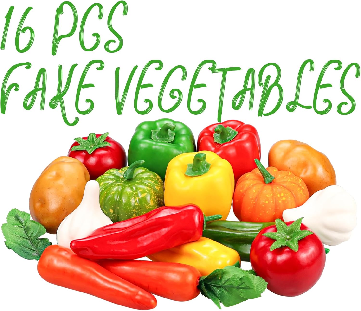 16 Pieces Artificial Vegetable Set for Kitchen Decor