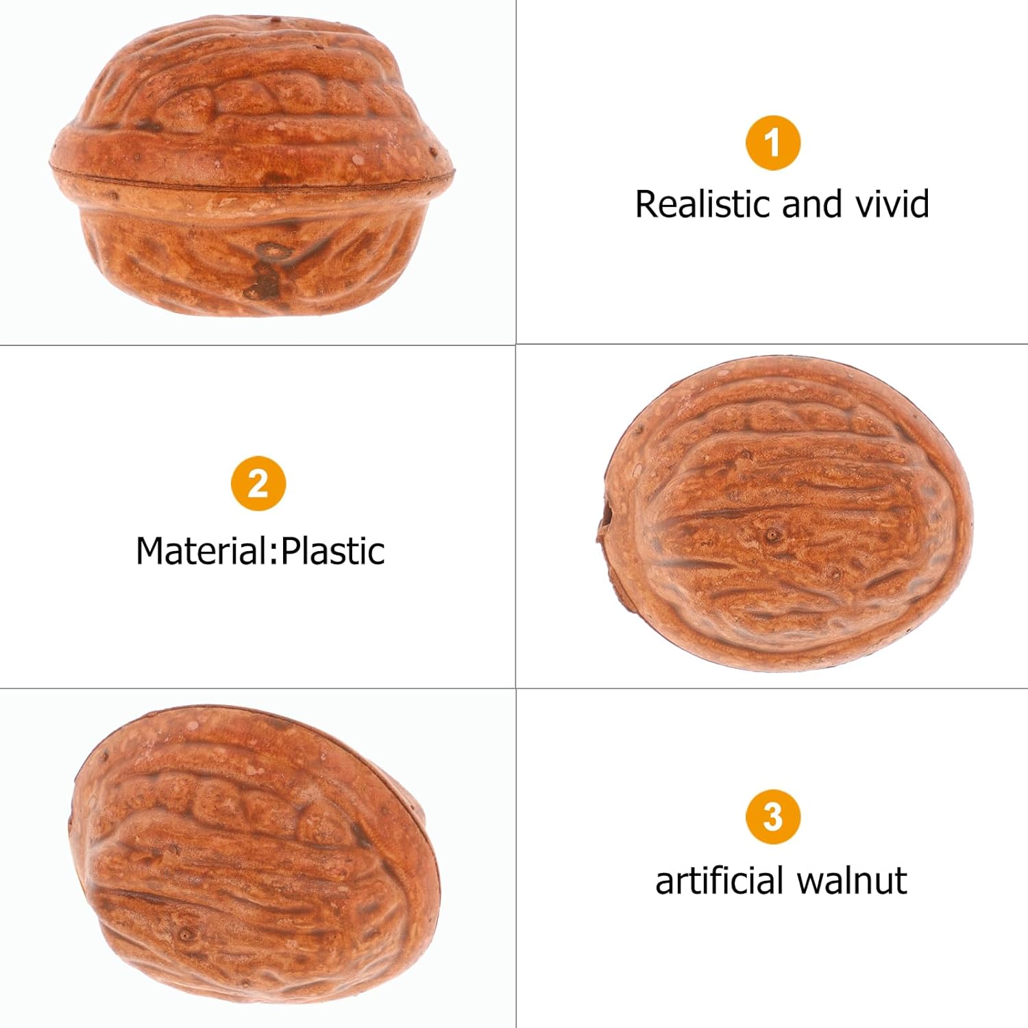 Artibetter 60 Pcs Artificial Walnut Decor Set