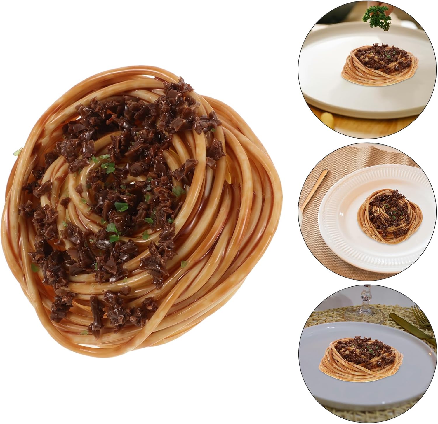 LUOZZY Artificial Spaghetti with Meat Sauce Decorative Food Display Prop