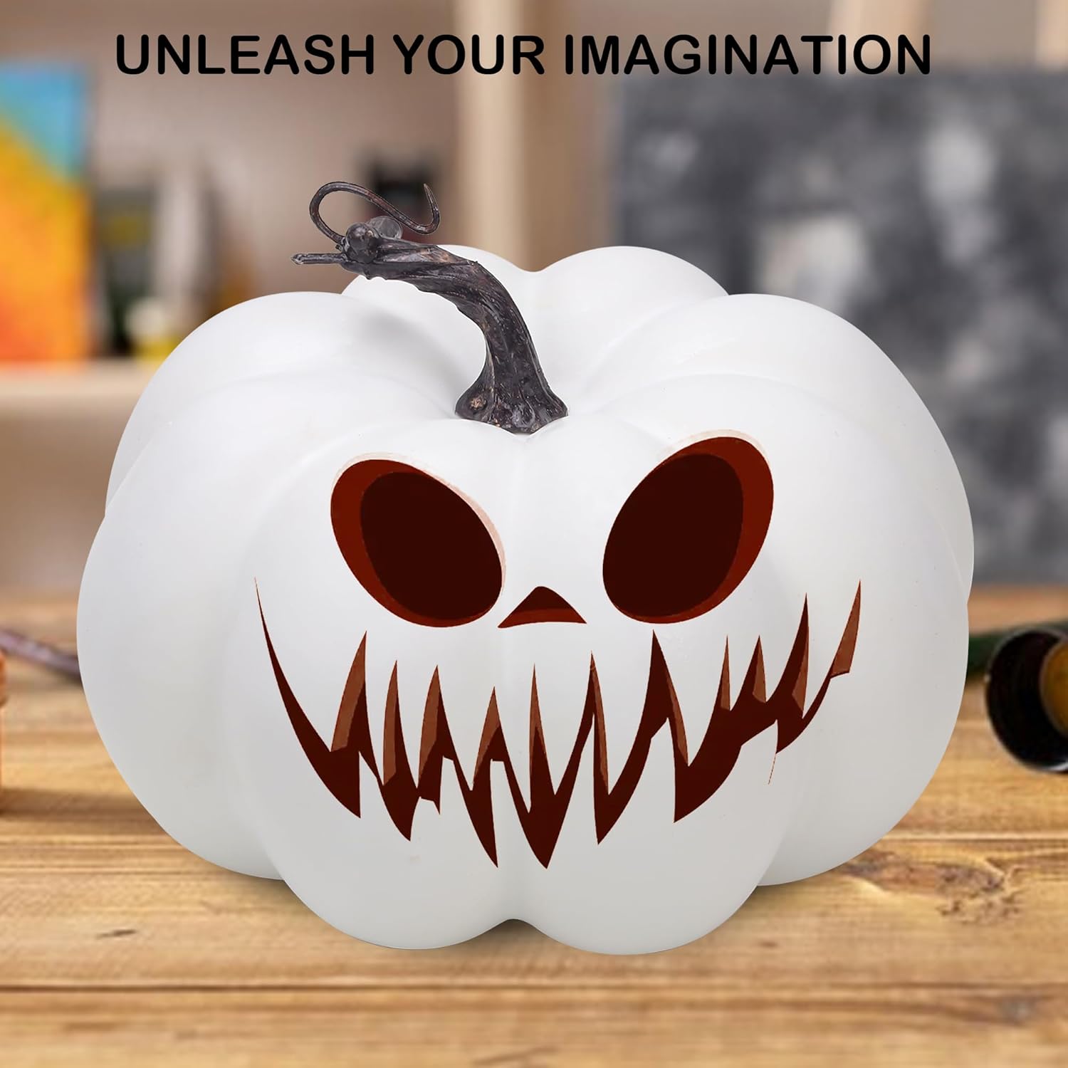 76 Inch White Artificial Pumpkin for Fall Decor