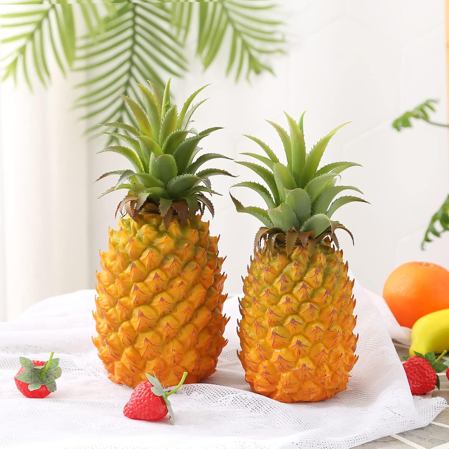 Joeabor Fake Pineapple Decor Set with Strawberries